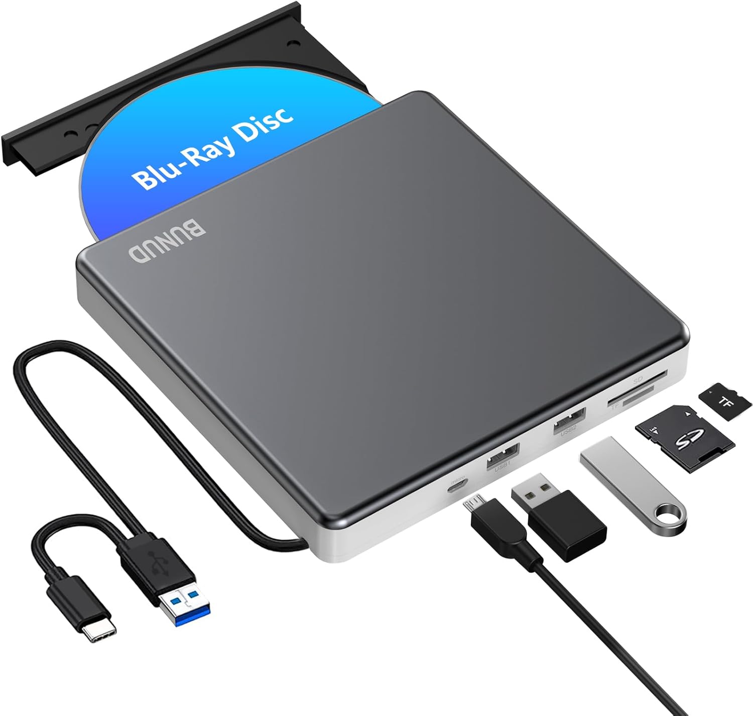 External Blu Ray DVD Drive, USB 3.0 & Type-C Blu-R...