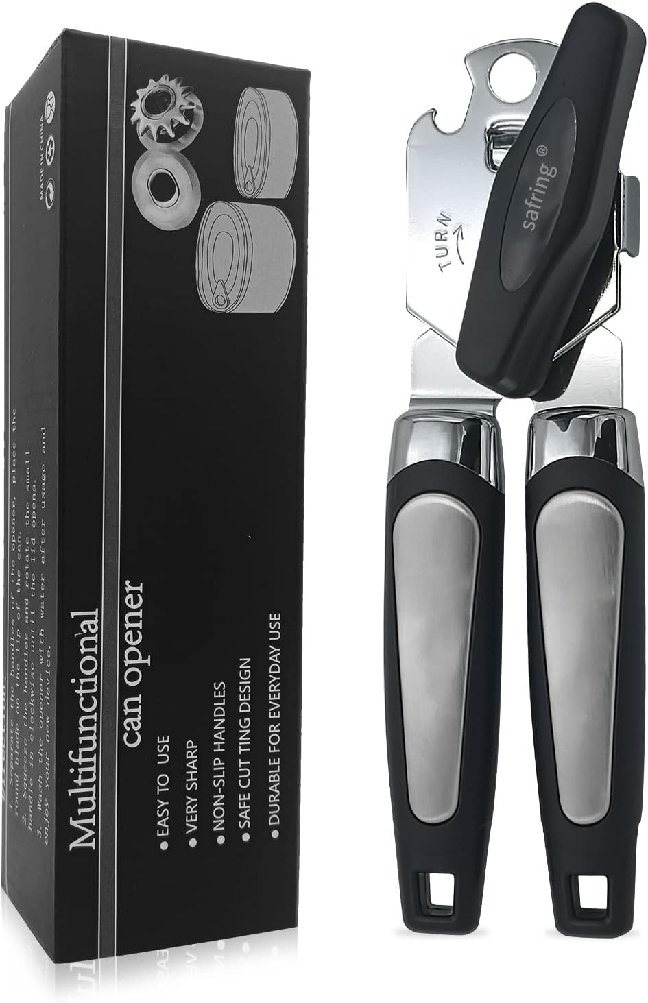 Can Opener Manual, Handheld Strong Heavy Duty Stai...