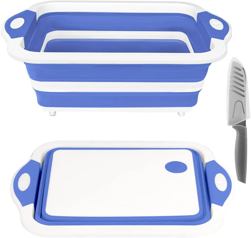 Rottogoon Collapsible Cutting Board, Foldable Chopping Board with Colander, Mult...