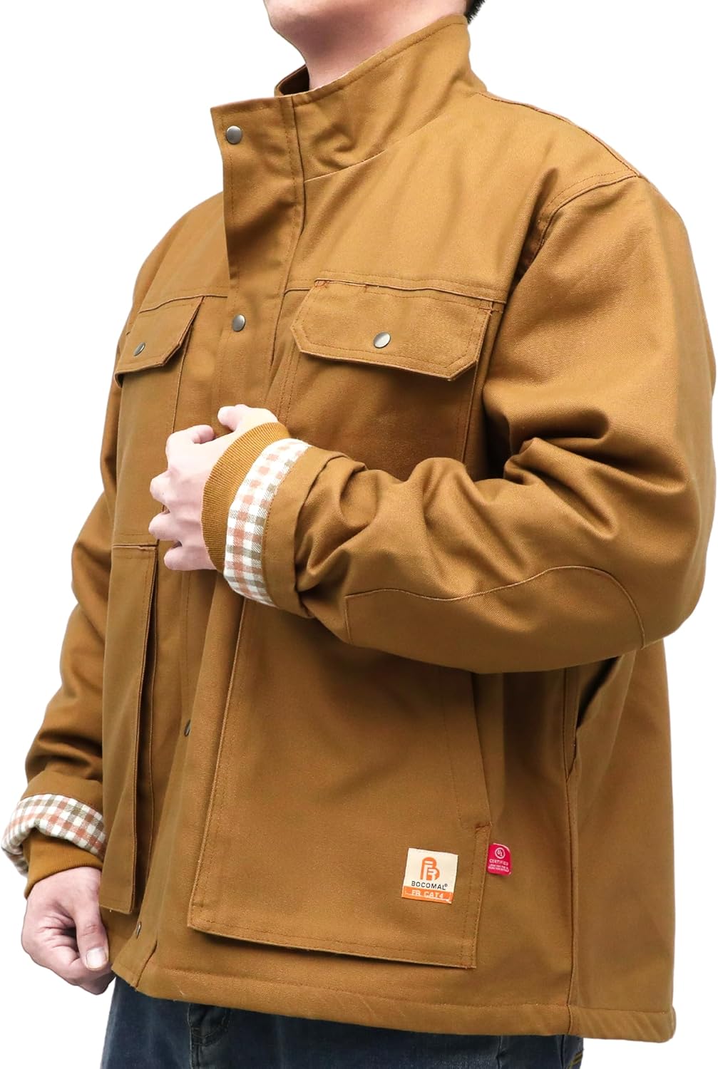 BOCOMAL FR Jackets Insulated Coat CAT4 Fire Resistant Duck Canvas Winter Outwear...