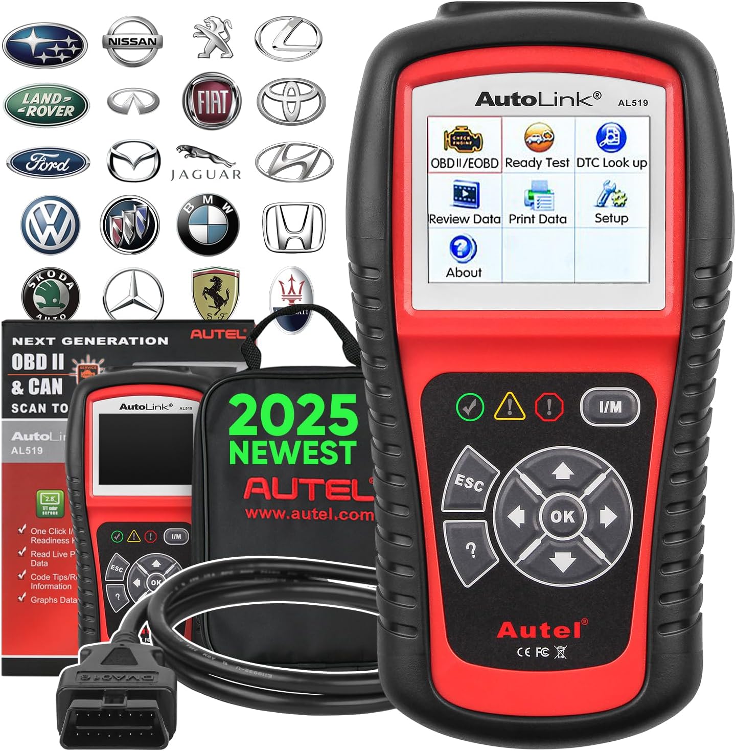 Autel AL519 OBD2 Scanner, 2025 Newer Professional Mechanic OBDII & CAN Car Diagn...