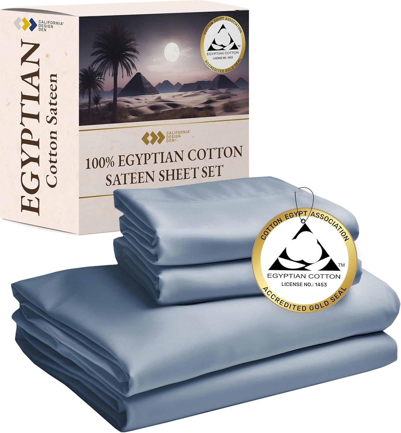 California Design Den Certified Luxury 100% Egyptian Cotton King Size Bed Sheets...