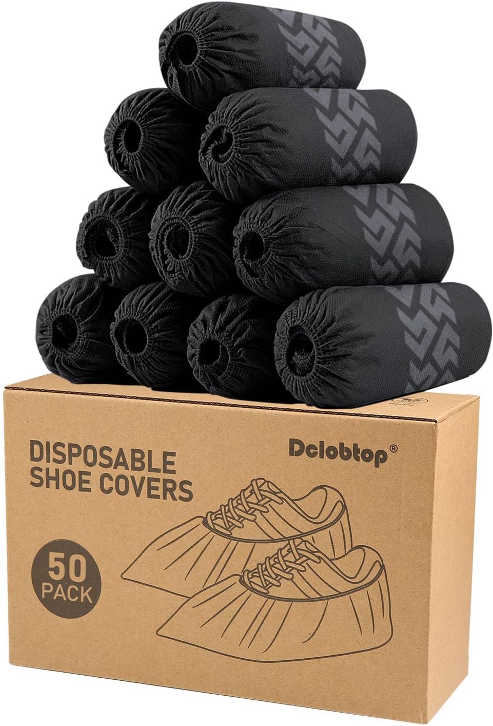 Recycable Shoe Covers Disposable - Black Shoe Covers for Indoors,50Pcs Booties f...