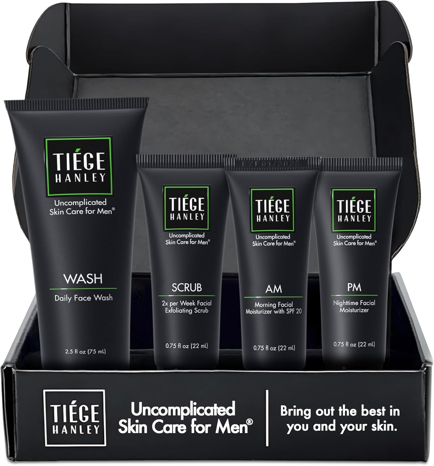 Tiege Hanley Mens Skin Care Set, Essential Skin Care Routine for Men (System Lev...