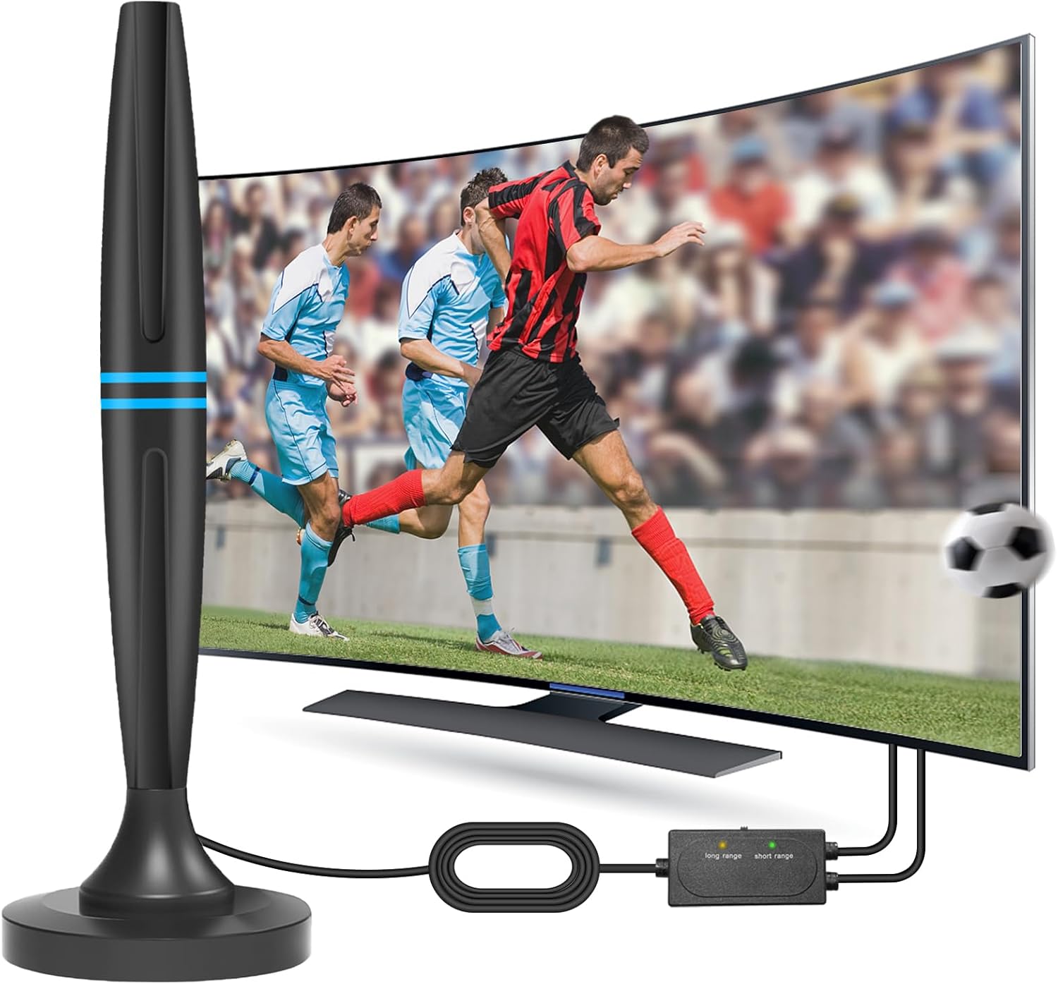 CNMTCCO TV Aerial, Indoor TV Aerial with 250+ Miles Range TV Strongest Signal Bo...