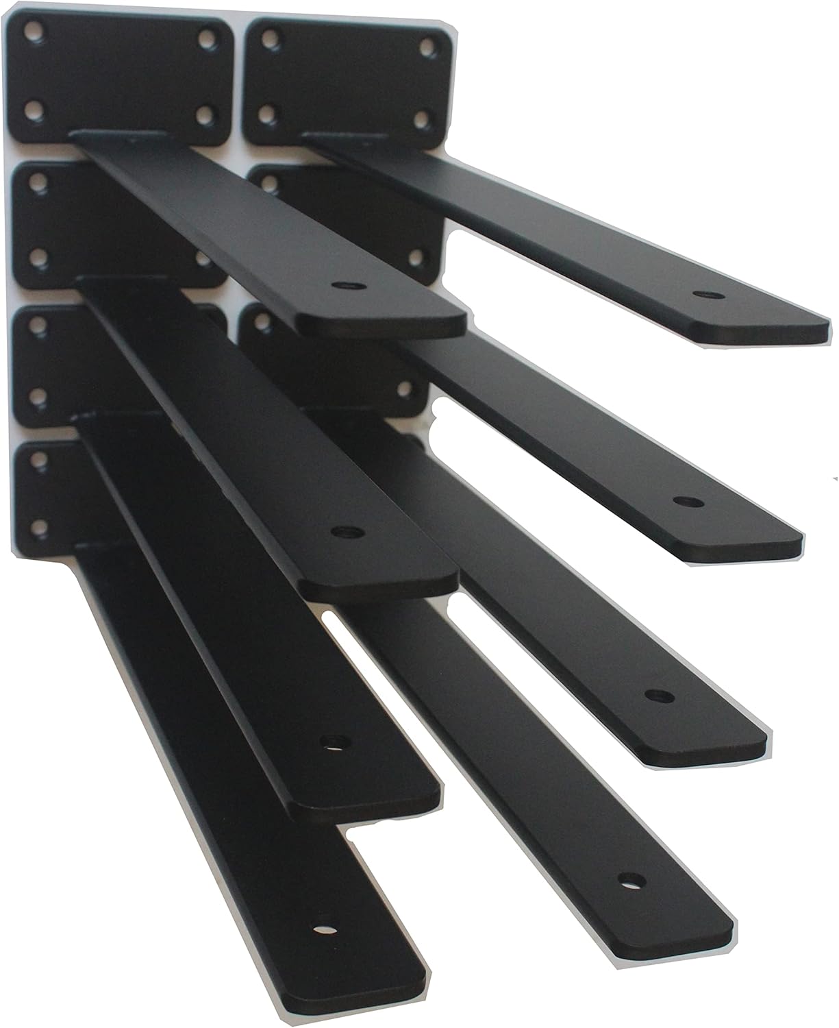 10 Pack - 12 inch Black Hidden L Shelf Bracket (1/5 Inch Thicked) Iron Shelf Bra...