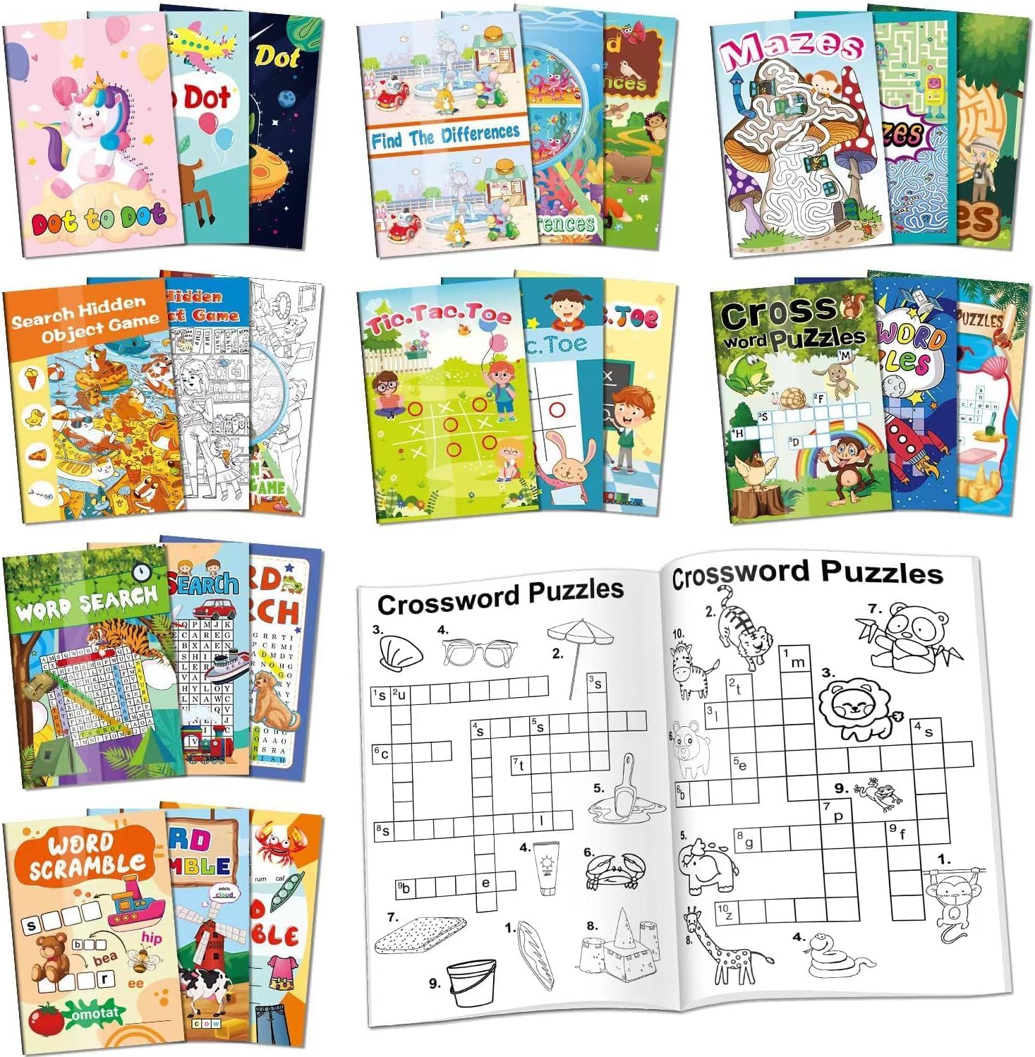 24 Mini Activity Books for Kids Party Favors ages 4-8 8-12,Fun and Challenges in...