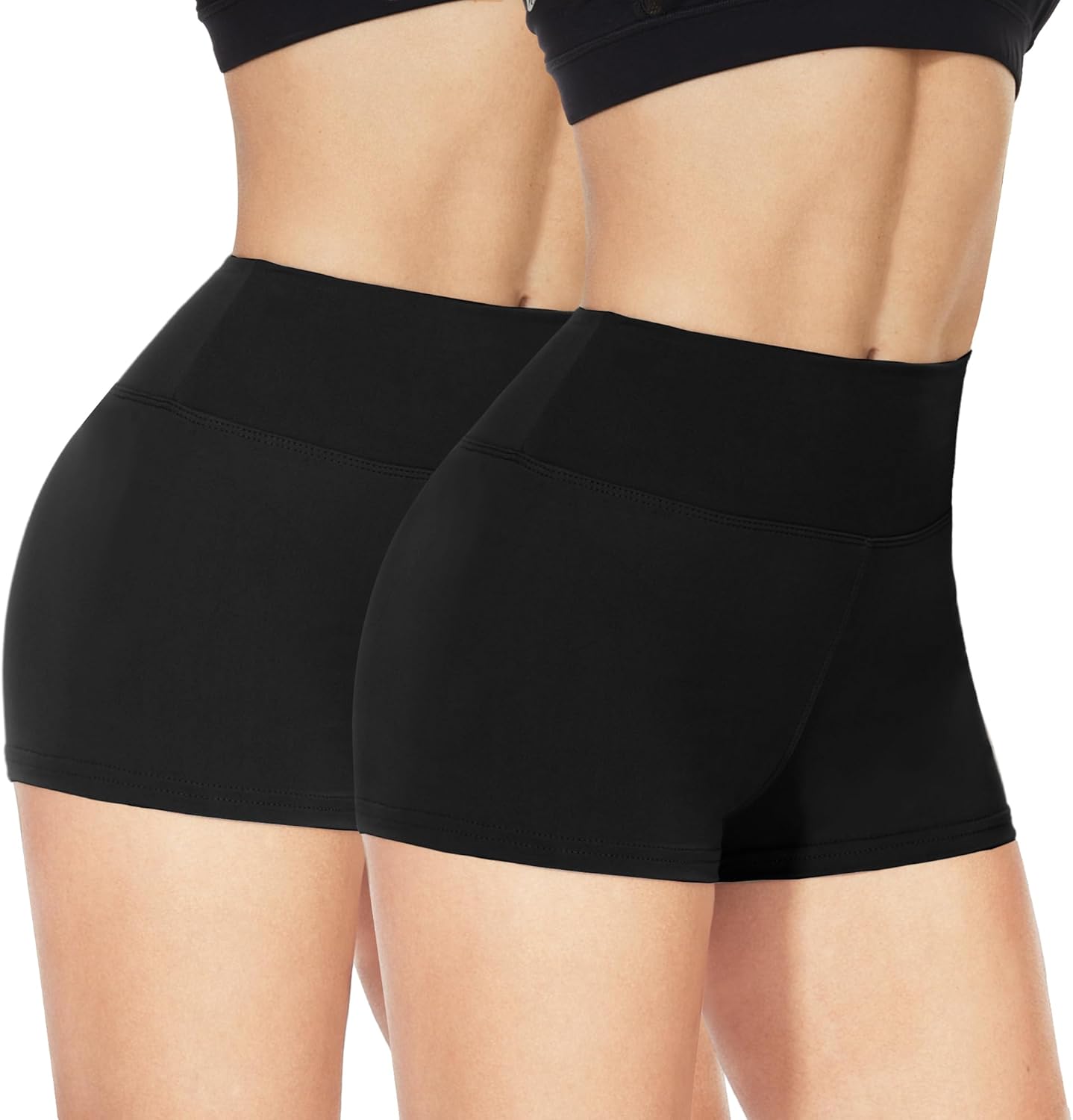 NexiEpoch 2 Pack Workout Biker Shorts Womens - 3"/5"/8" Booty Volleyball High Wa...