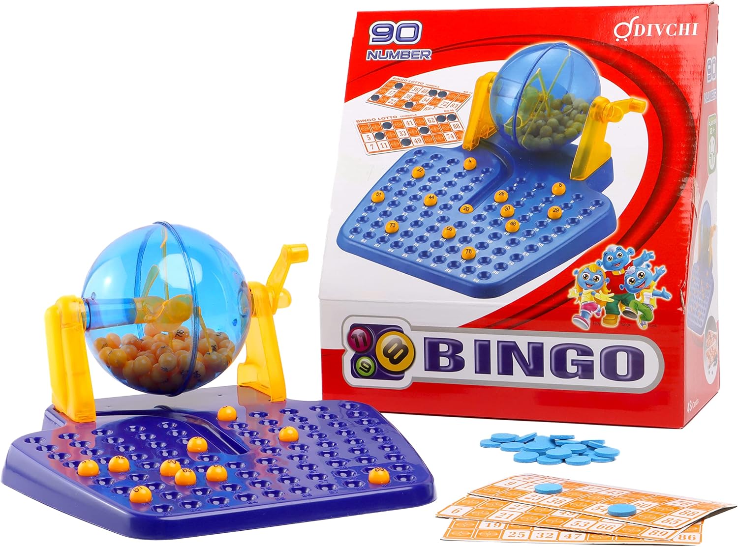 DIVCHI Bingo Game Set - Complete with Bingo Balls, and Bingo Cards, Bingo machin...