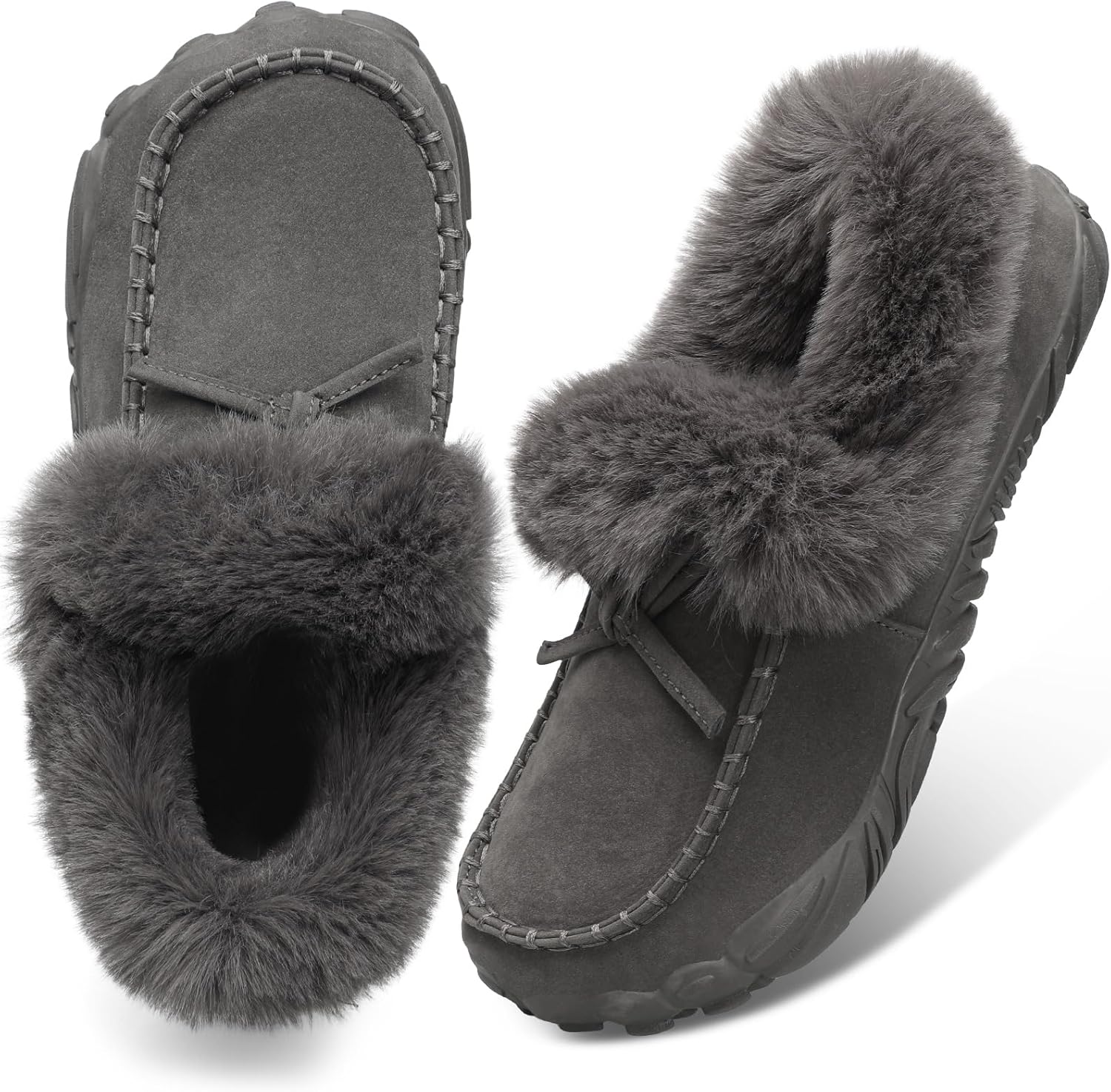 BARERUN Womens Moccasin Snow Boots Warm Winter Boots Ankle Boots for Women Outdo...