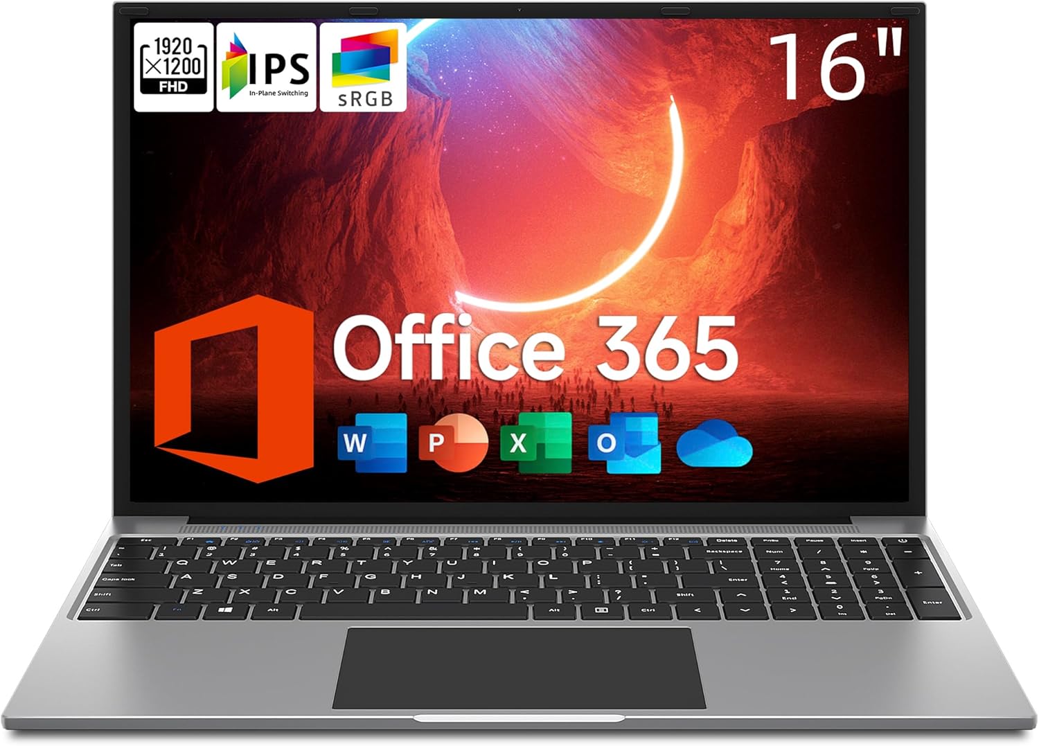 jumper Laptop, 16 Inch FHD IPS 1200p Screen, 5305U Processor, Office 365 1-Year...