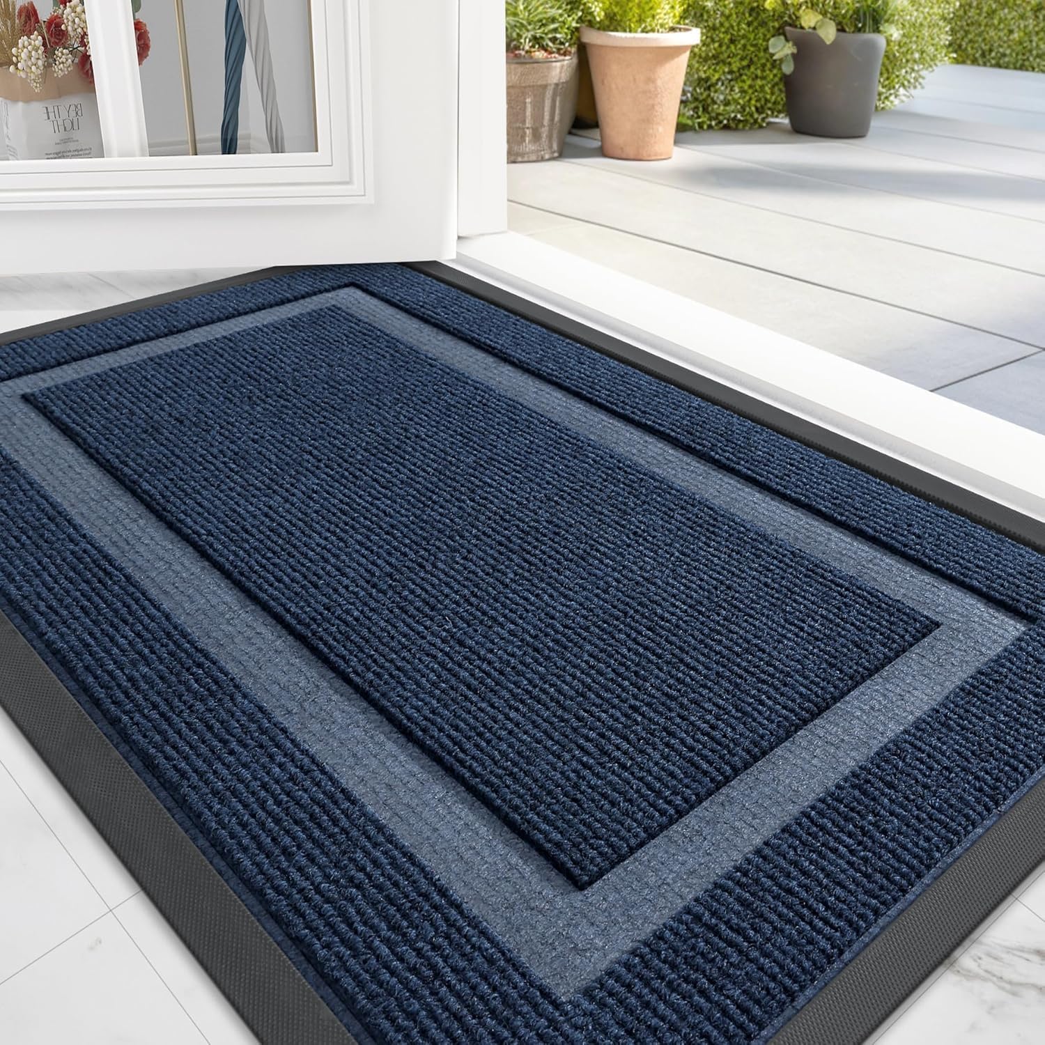Homaxy Door Mat, Rubber Backed Non Slip Door Matts Indoor, Dirt Trapper Absorben...