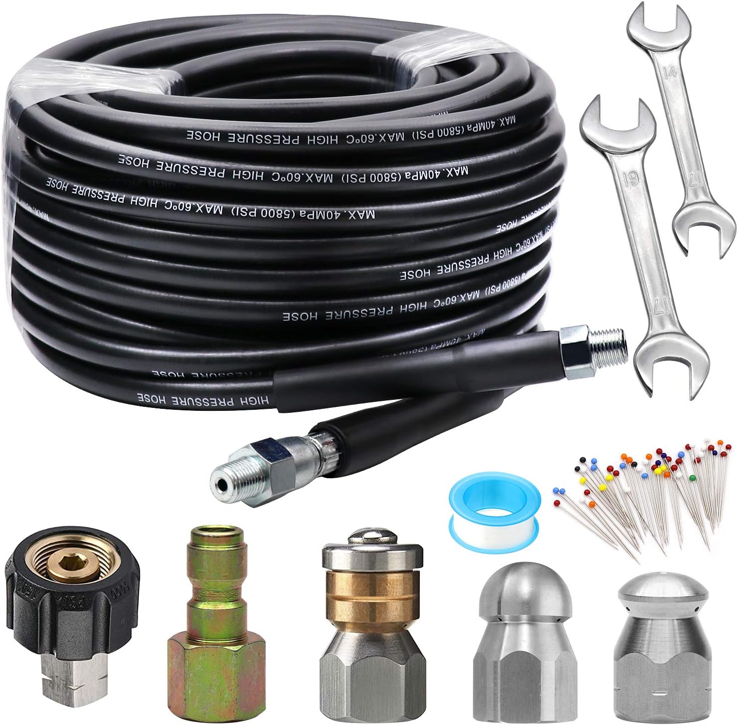 WEST BAY Sewer Jetter Kit 50 FT for Pressure Washe...