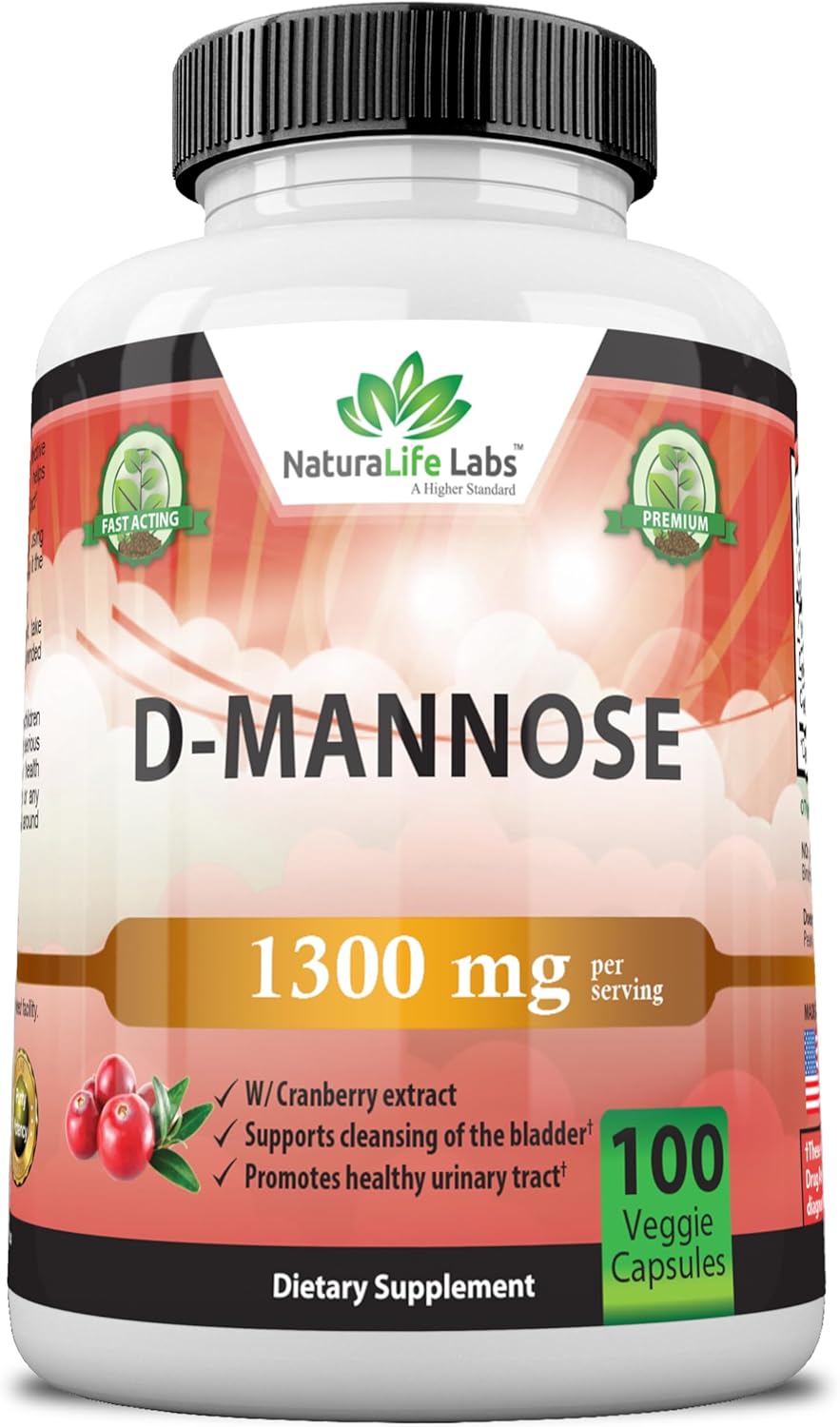 NaturaLife Labs A Higher Standard D-Mannose 1,300 mg with Cranberry Extract Fast...