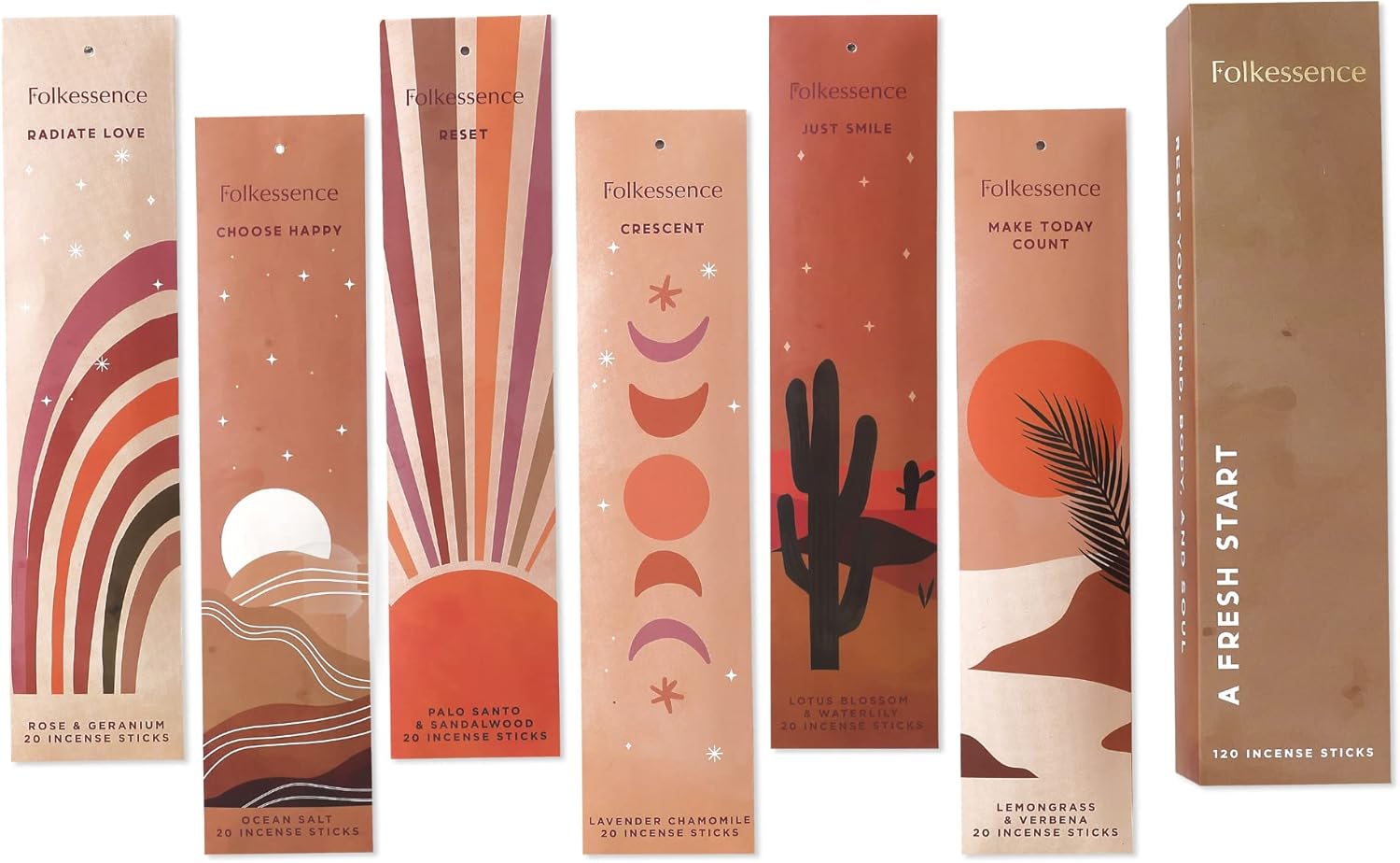 Folkulture Incense Sticks - Set of 6-120 Sticks, Palo Santo Incense Sticks, Sand...