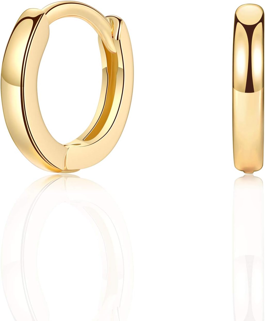 Small Silver/Gold/Rose Gold Hoop Earrings, 925 Sterling Silver Post Lightweight...