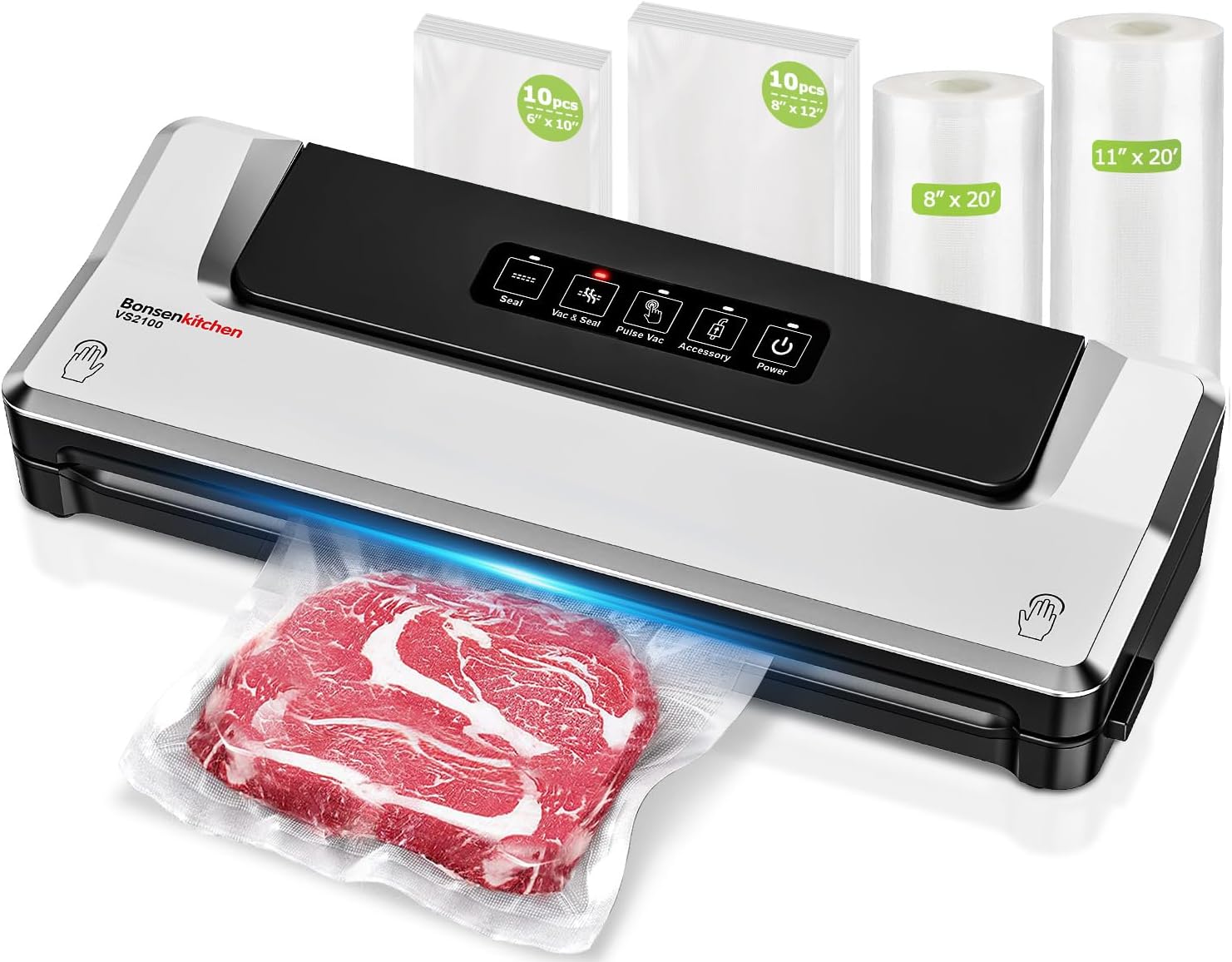 Bonsenkitchen Vacuum Sealer Machine, Fast-Compact Food Sealer, Multi-Functional...