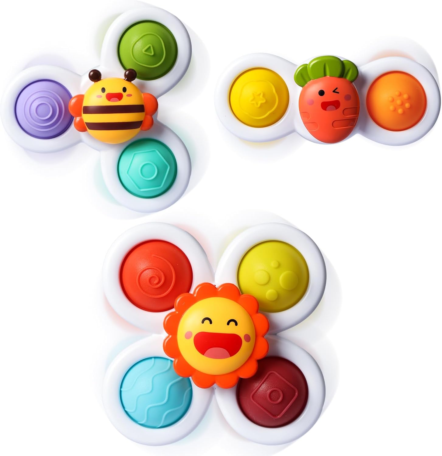 ALASOU 3PCS Pop Suction Cup Spinner Toys for 1 Year Old Boy Girl|Novelty Spinnin...