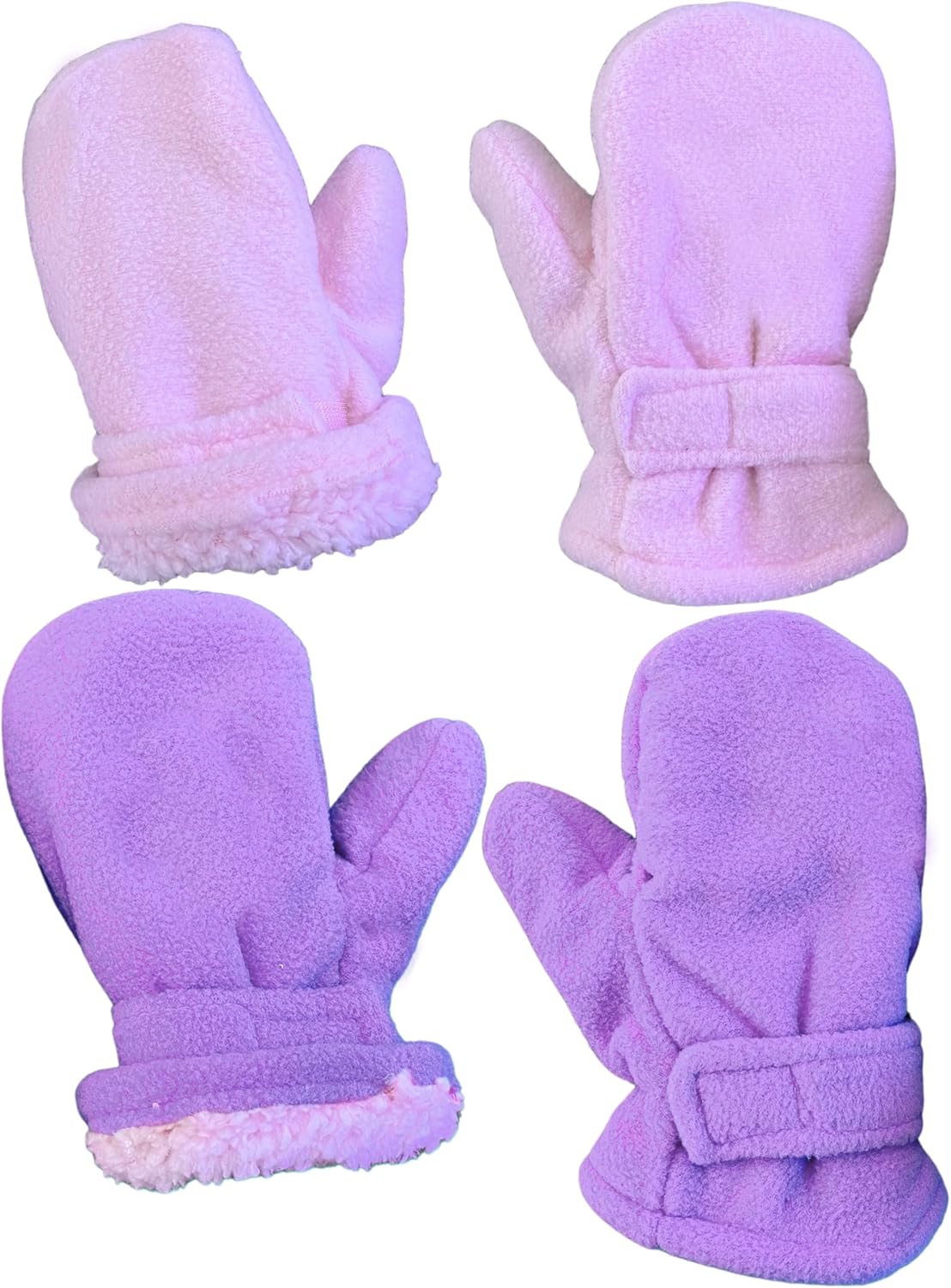 N'Ice Caps Baby Toddler Mittens Kids 2 Pairs Fleece Gloves Winter Warm Sherpa Li...