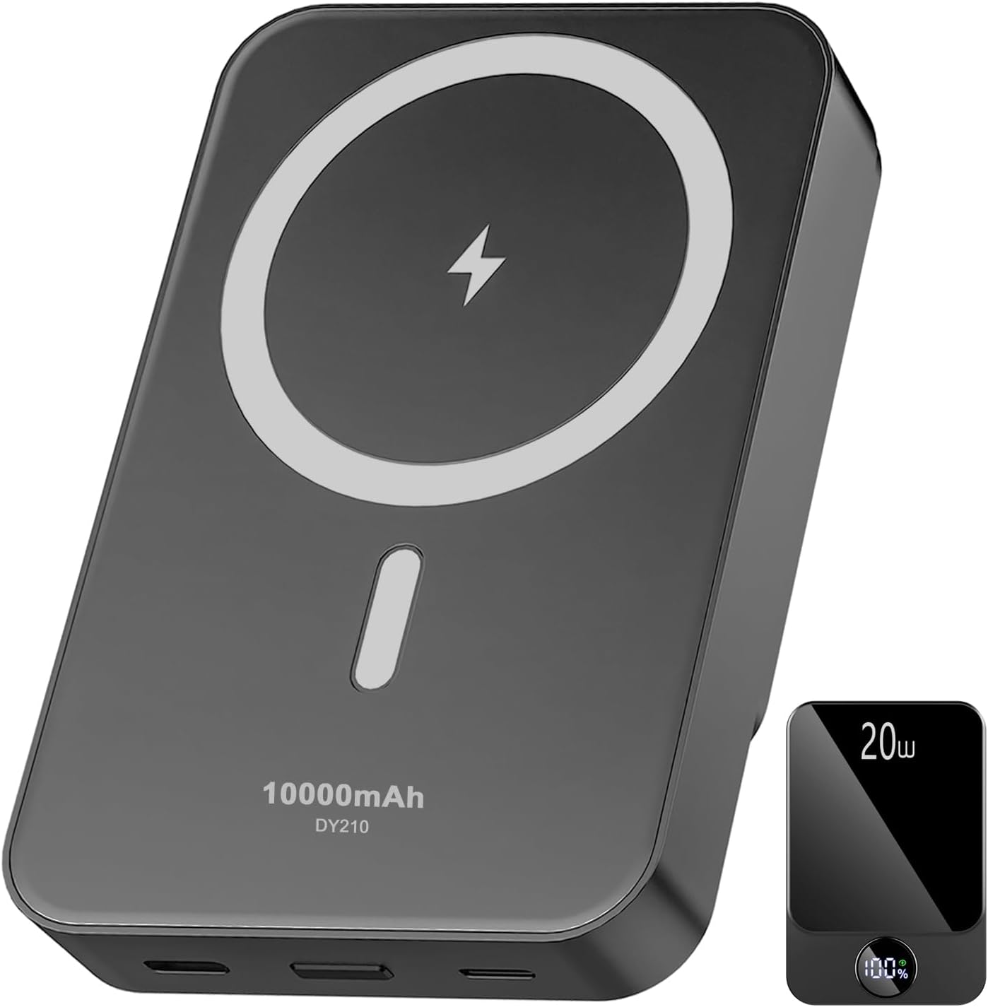 Magnetic Power Bank 10000mAh，20W Fast Charging Portable Charger, Wireless Power...