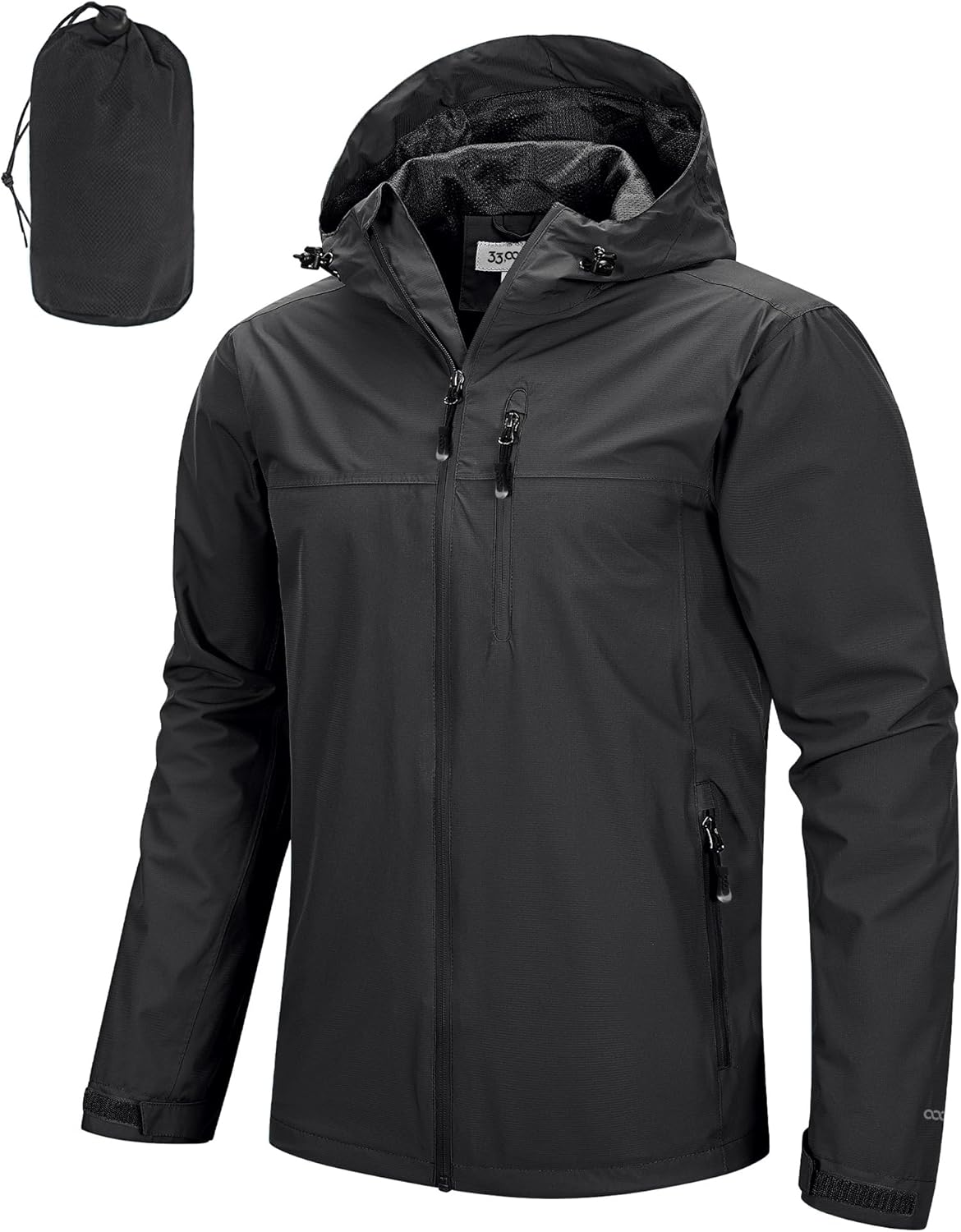 33,000ft Men's Packable Rain Jacket Lightweight Rain Shell Jacket with Hood Wate...
