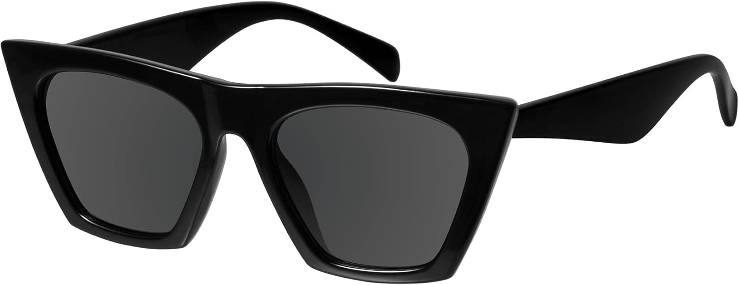 mosanana Square Cat Eye Sunglasses for Women Trendy Style Model-SHINE Black