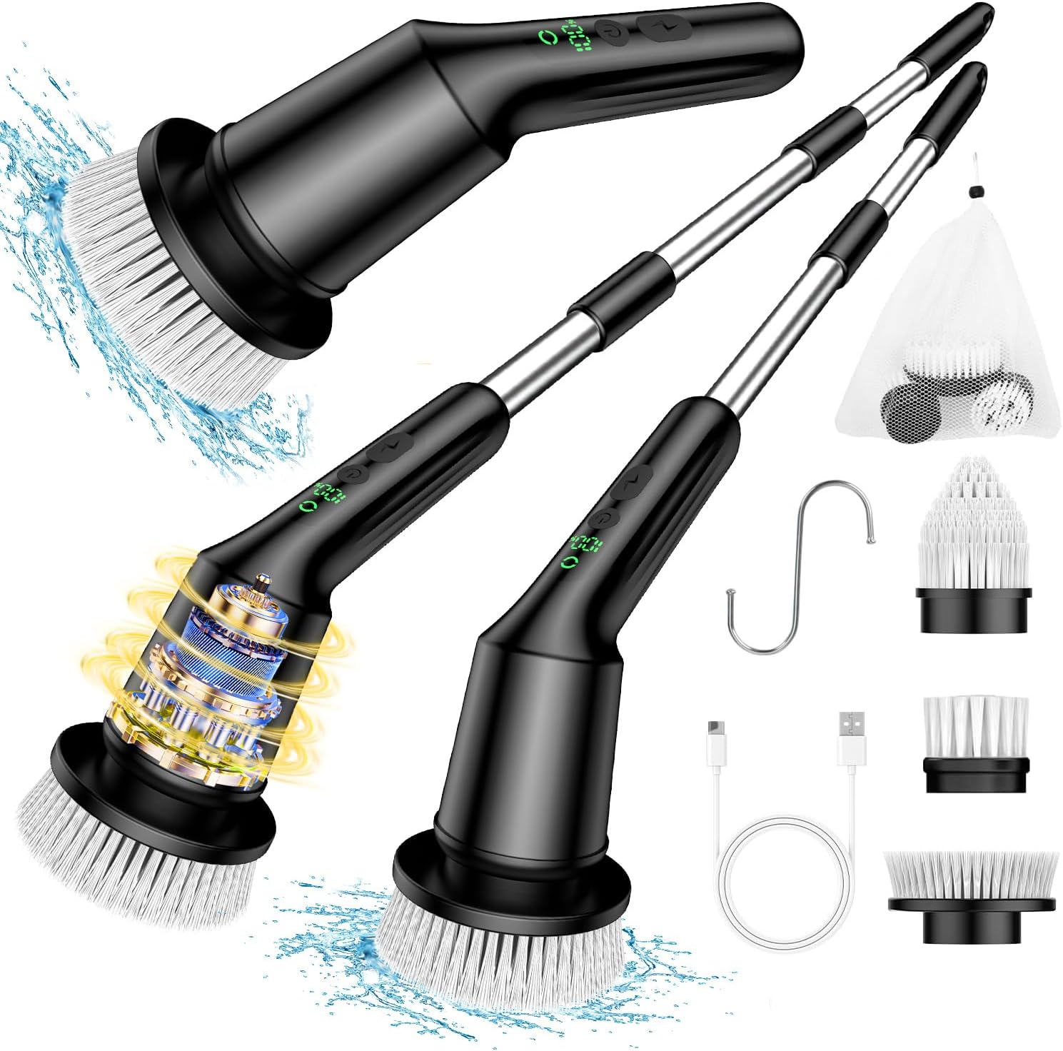 Electric Spin Scrubber for Cleaning Bathroom, Shower Scrubber Cordless Cleaning...