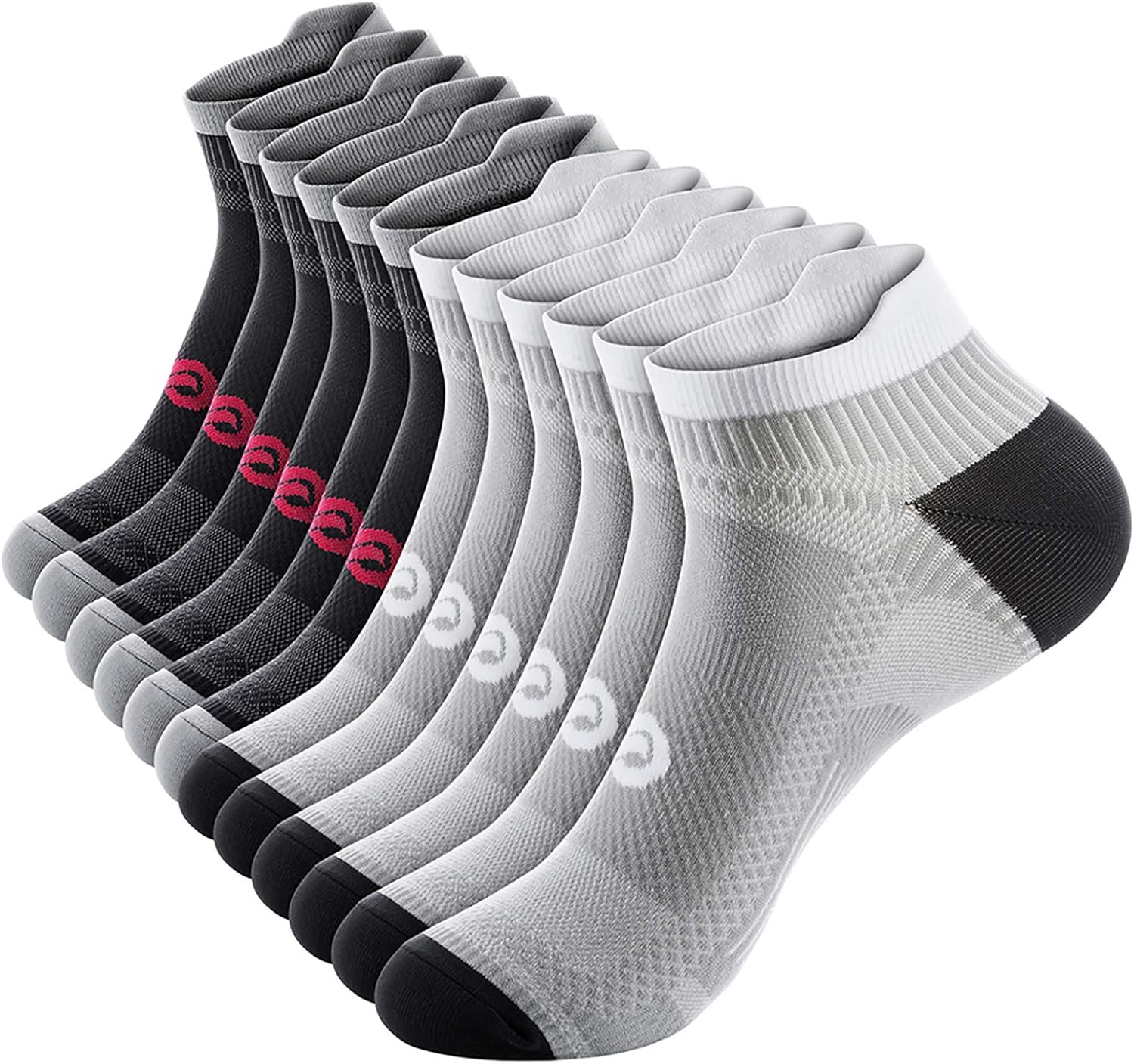 PAPLUS Ankle Compression Sock for Men and Women 2/4/6 Pairs, Low Cut Compression...