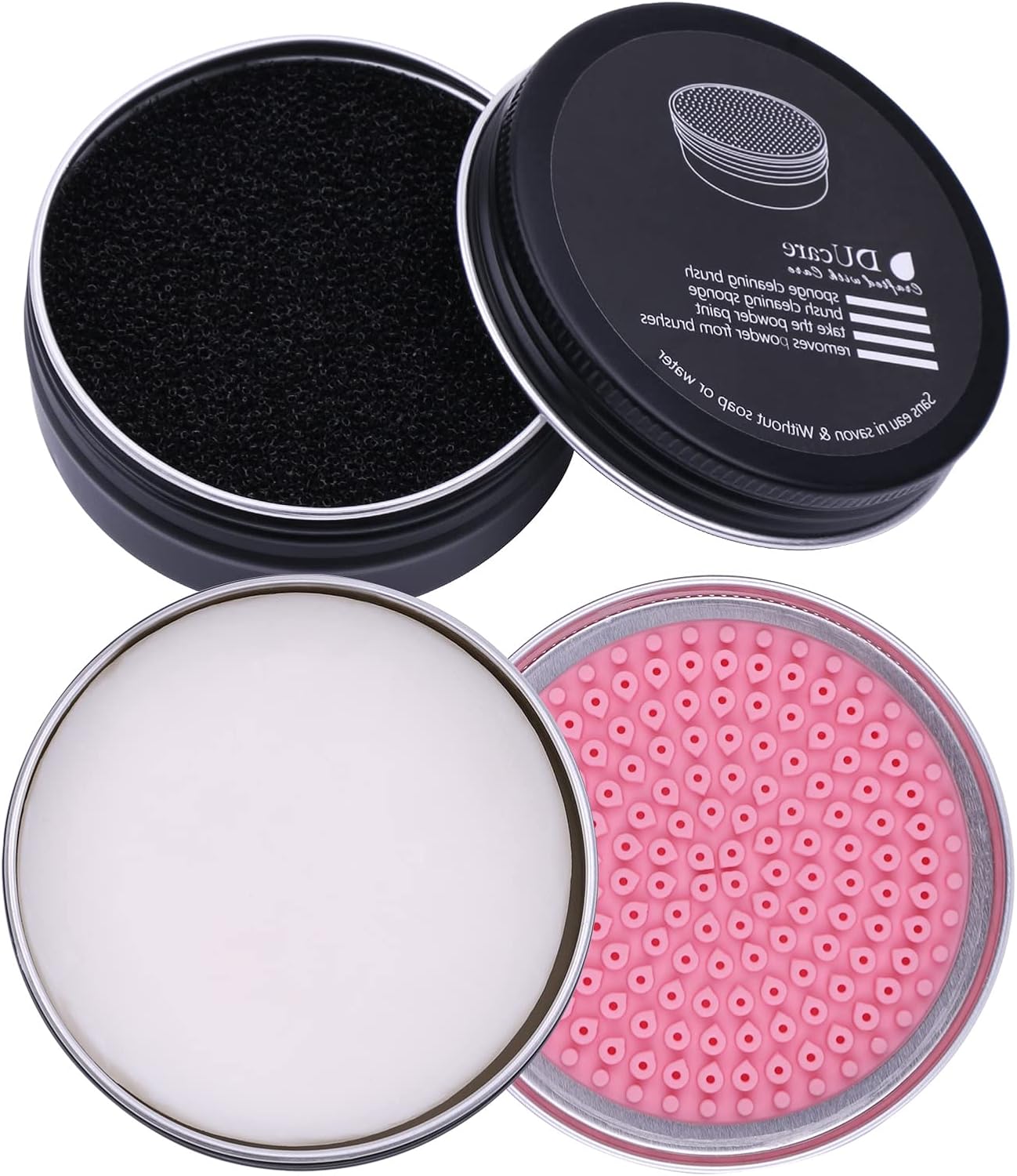 DUcare Makeup Brush Cleaner 2Pcs Brush Cleaner Solid Soap Cleanser & Color Remov...