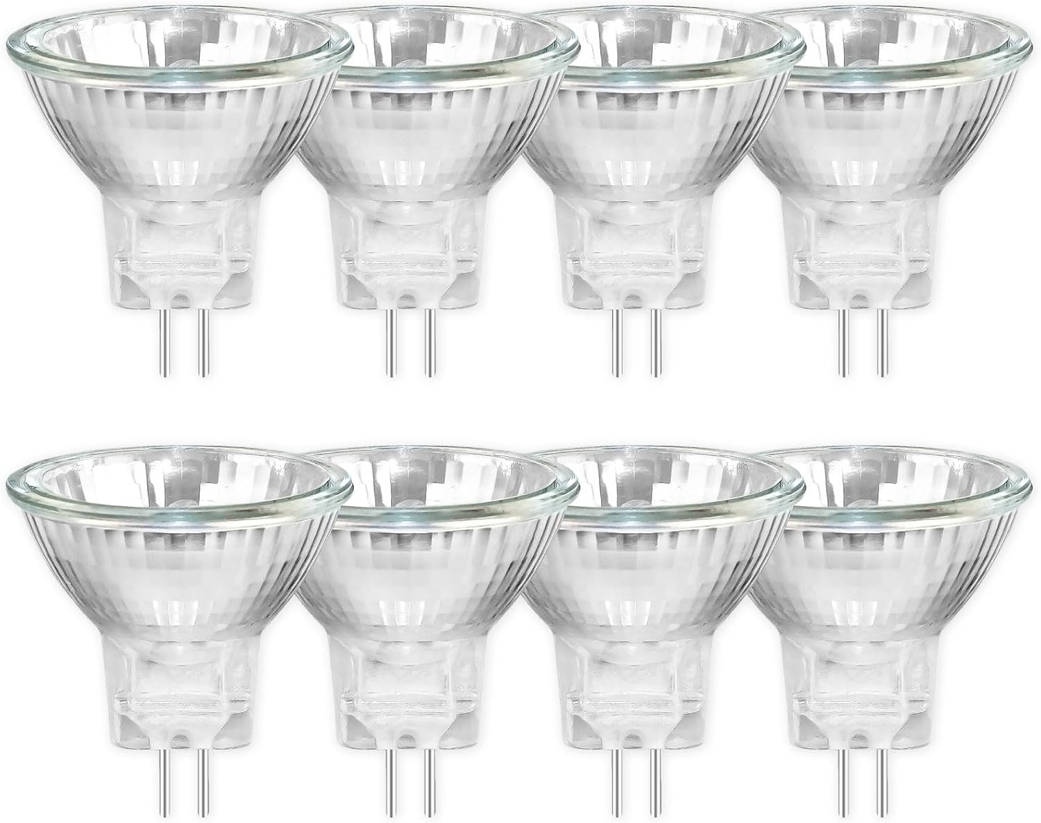 8 Pack MR11 GU4 20W 12V Halogen Reflector Bulb, Warm White 2700K, Dimmable Halog...