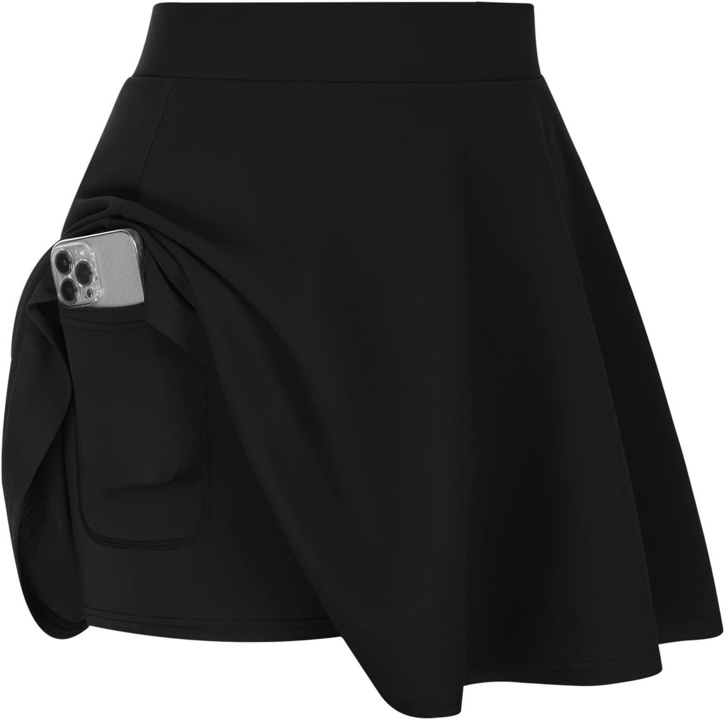 Hanna Nikole Women Plus Size Casual Mini Skater Skirt Elastic Lining High Waist...