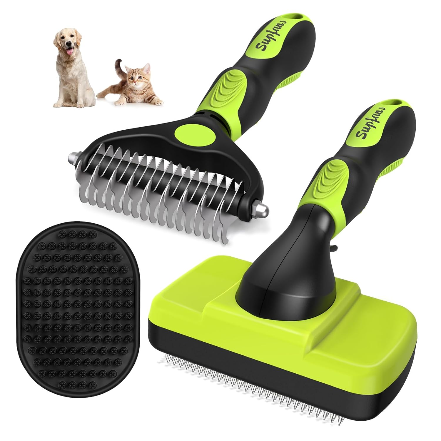 3PCS Dog Brush I Dog Brush for Shedding I Deshedding Dog Brush I Dog Bath Brush...