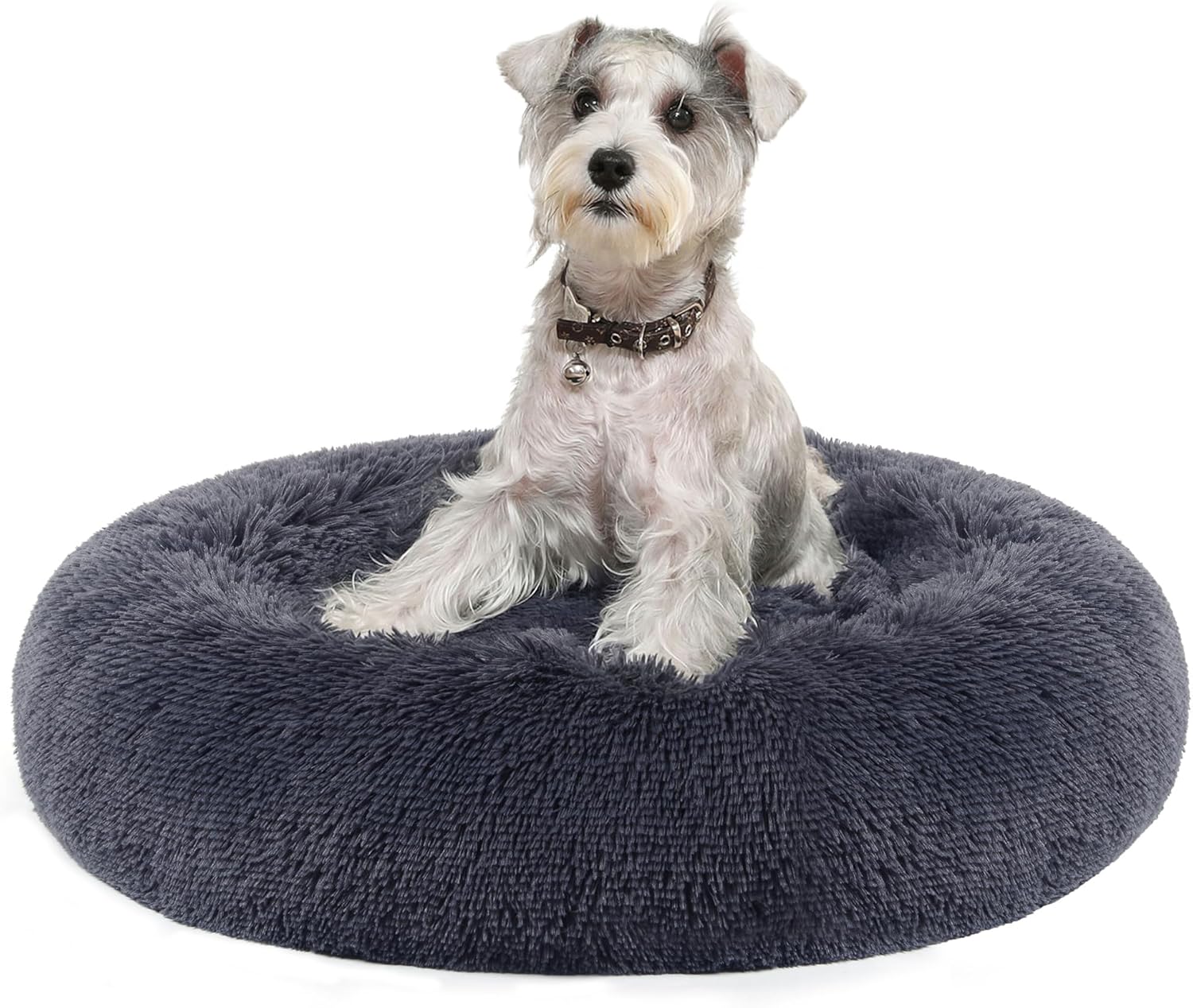 Feandrea Dog Bed, Donut Cat Bed, Fluffy Calming Pet Bed with Removable, Washable...