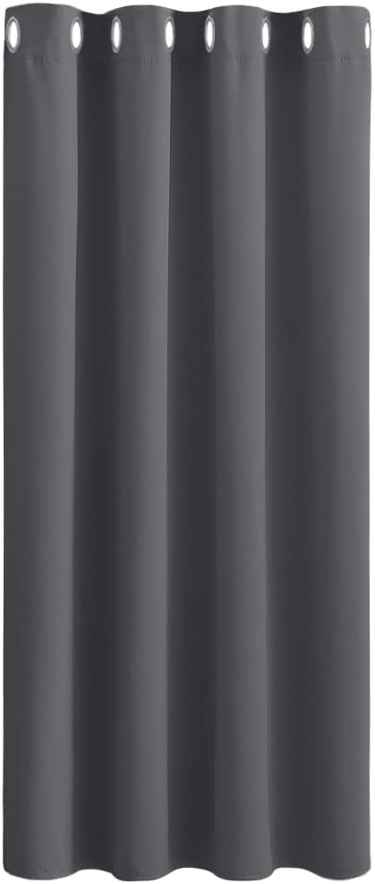 PONY DANCE Blackout Curtain for Bedroom - 52 x 63 inch Grey Thermal Curtains Lig...