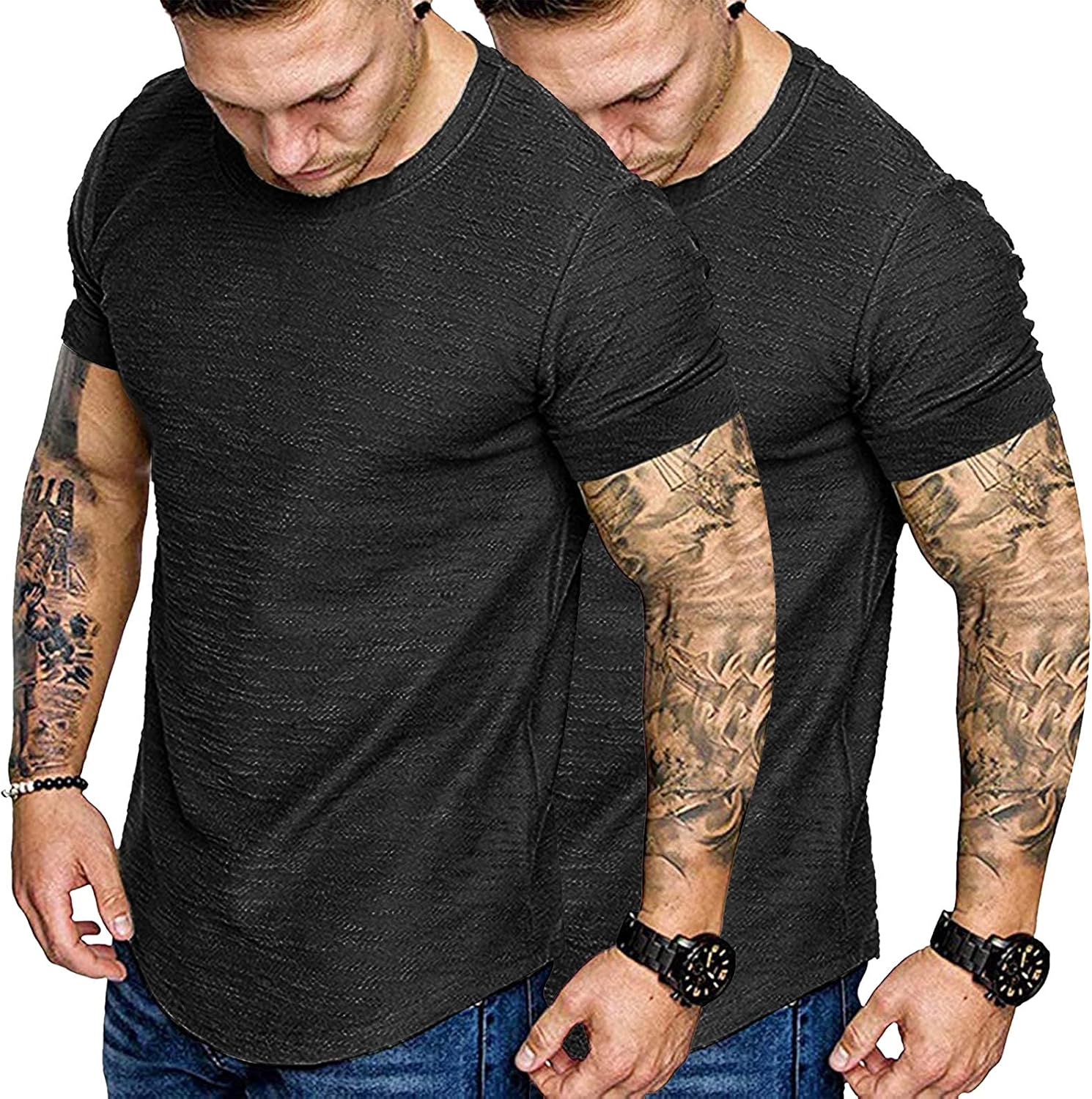 COOFANDY Men Muscle Workout T Shirt Gym Bodybuilding Active Short Sleeve Tee Top...