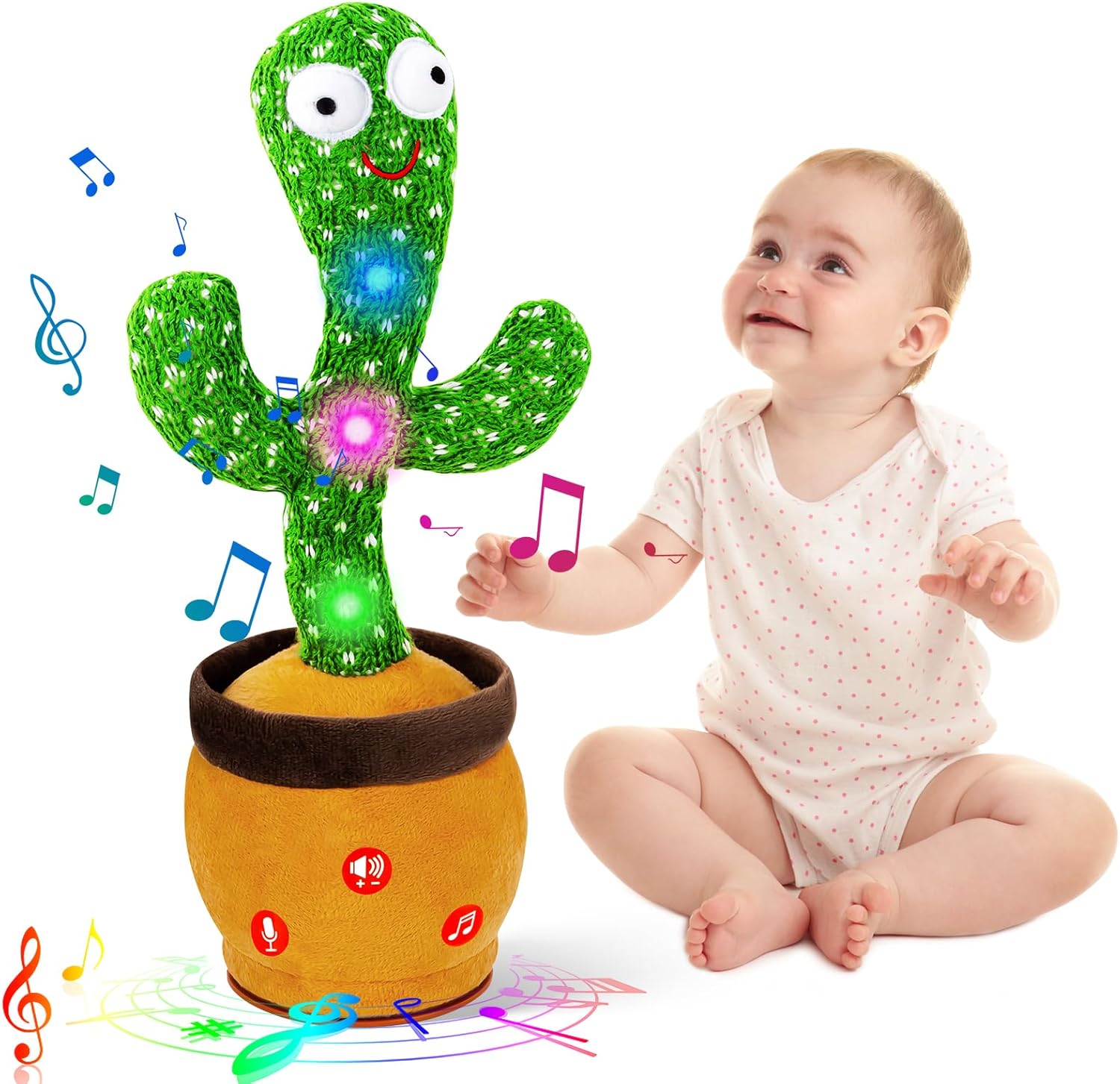Ayeboovi Dancing Talking Cactus Baby Toy for Boys and Girls, Adjust Volume Singi...