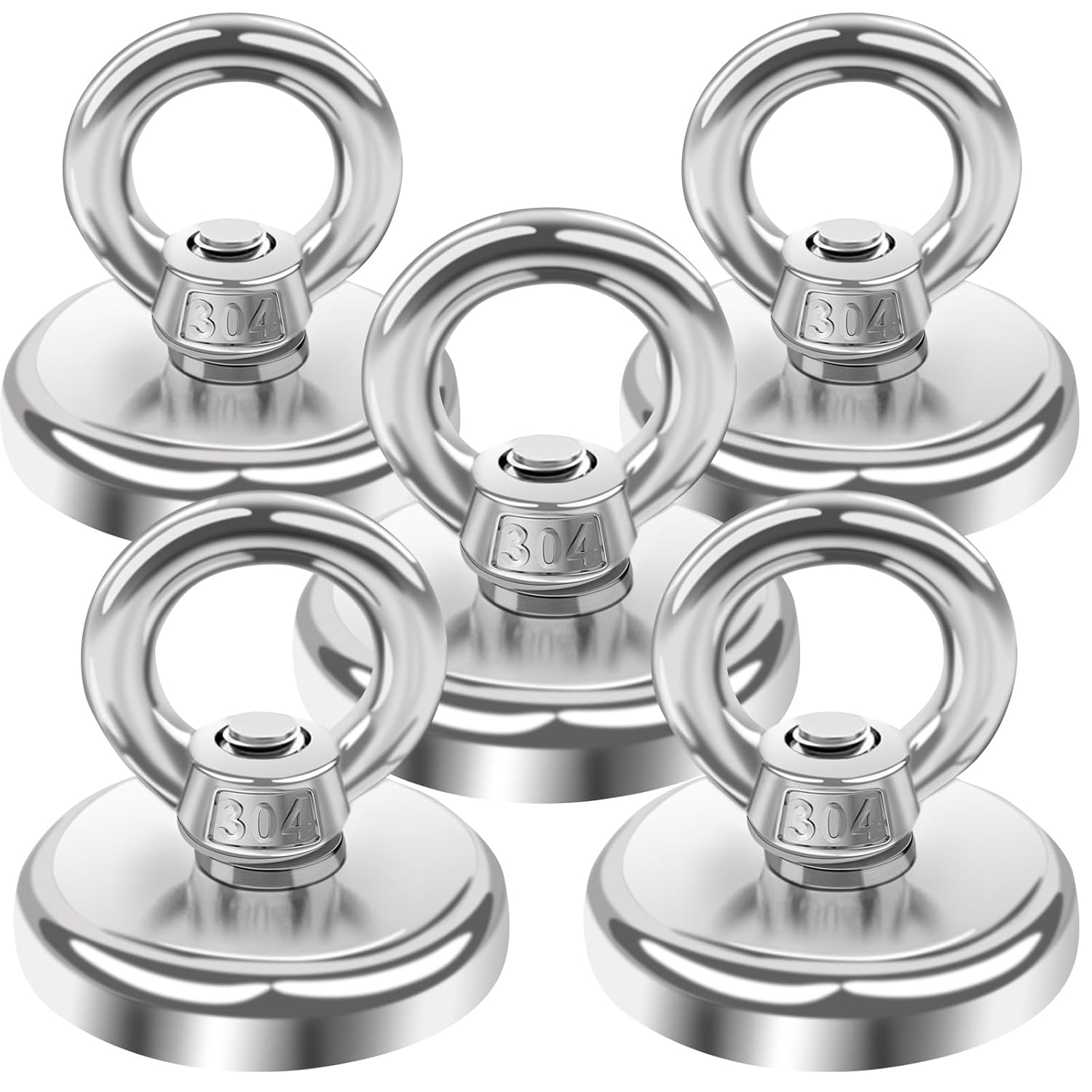 MIN CI 5 Pack Round Neodymium Magnets, Strong Magnets Heavy Duty 45kg（99lbs）Ma...