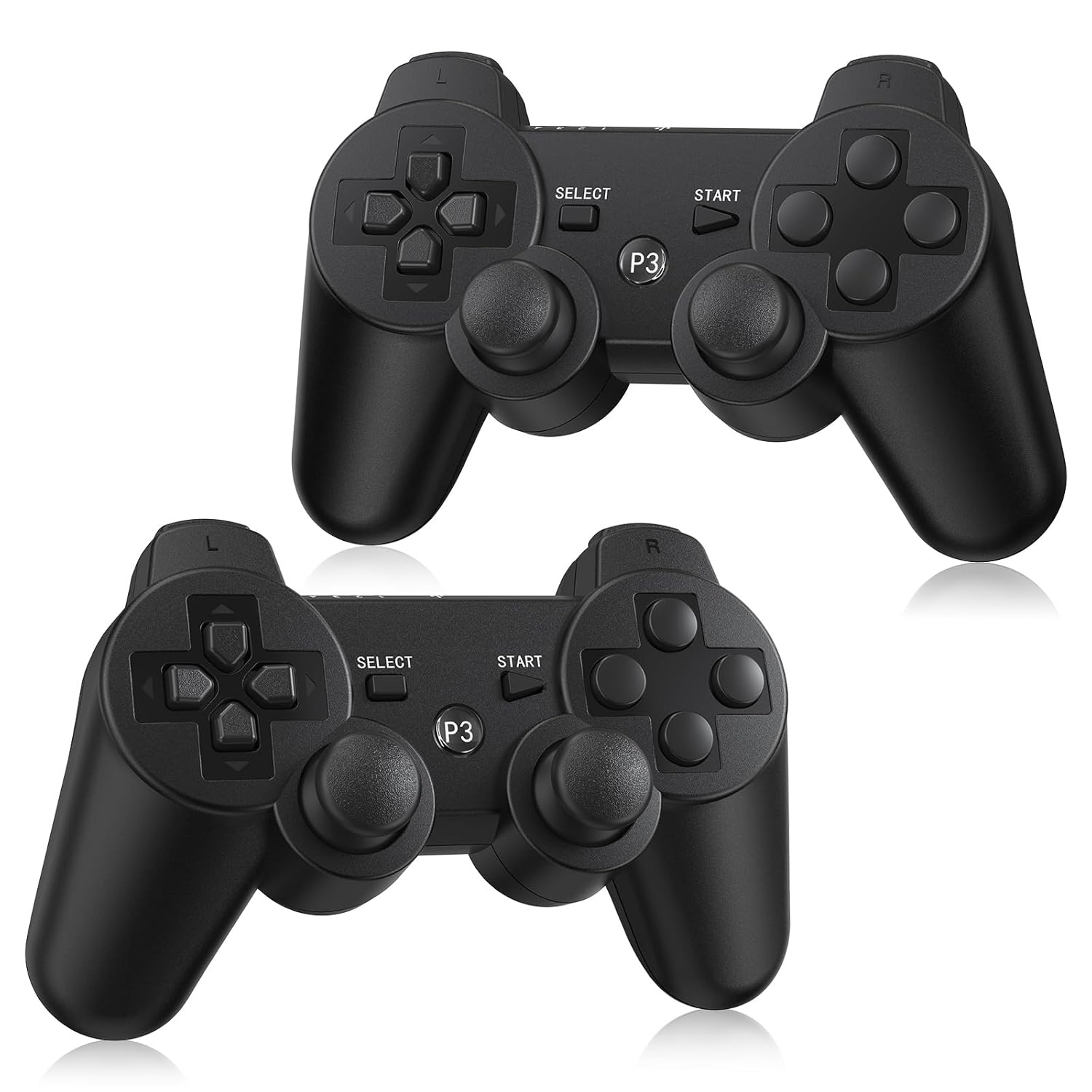 PS3 Controller Wireless 2 Pack, with 2 Charging Cables, Compatible with PlayStat...