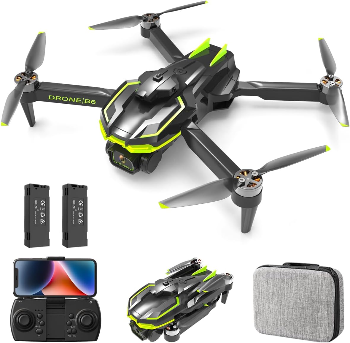 Brushless Motor Drone with Camera 1080P for Kids and Adults, RC Quadcopter Folda...