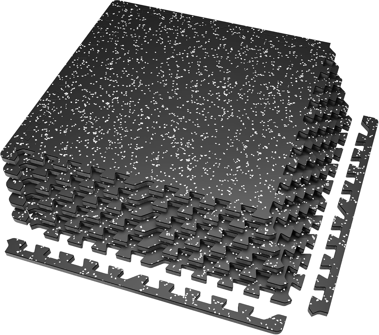 SUPERJARE 0.56'' Thick 6 Pcs 24 Sq Ft Rubber Top E...