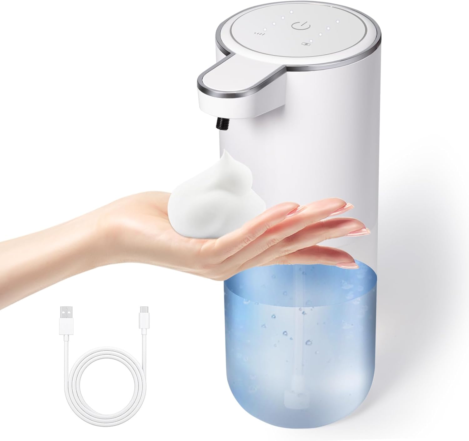 Automatic Foaming Soap Dispenser, Touchless Foam Soap Dispenser 4-Level Adjustab...