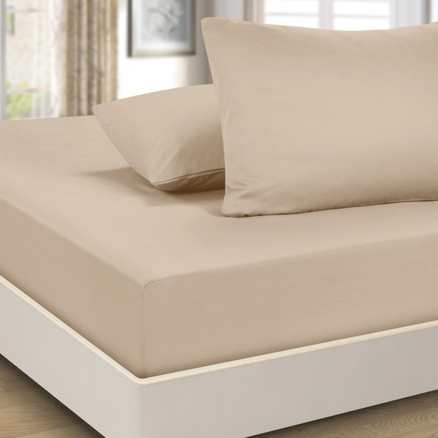 Imperial Rooms Fitted Sheet 40 Cm - Extra Deep Brushed Microfiber Bed Sheets Eas...