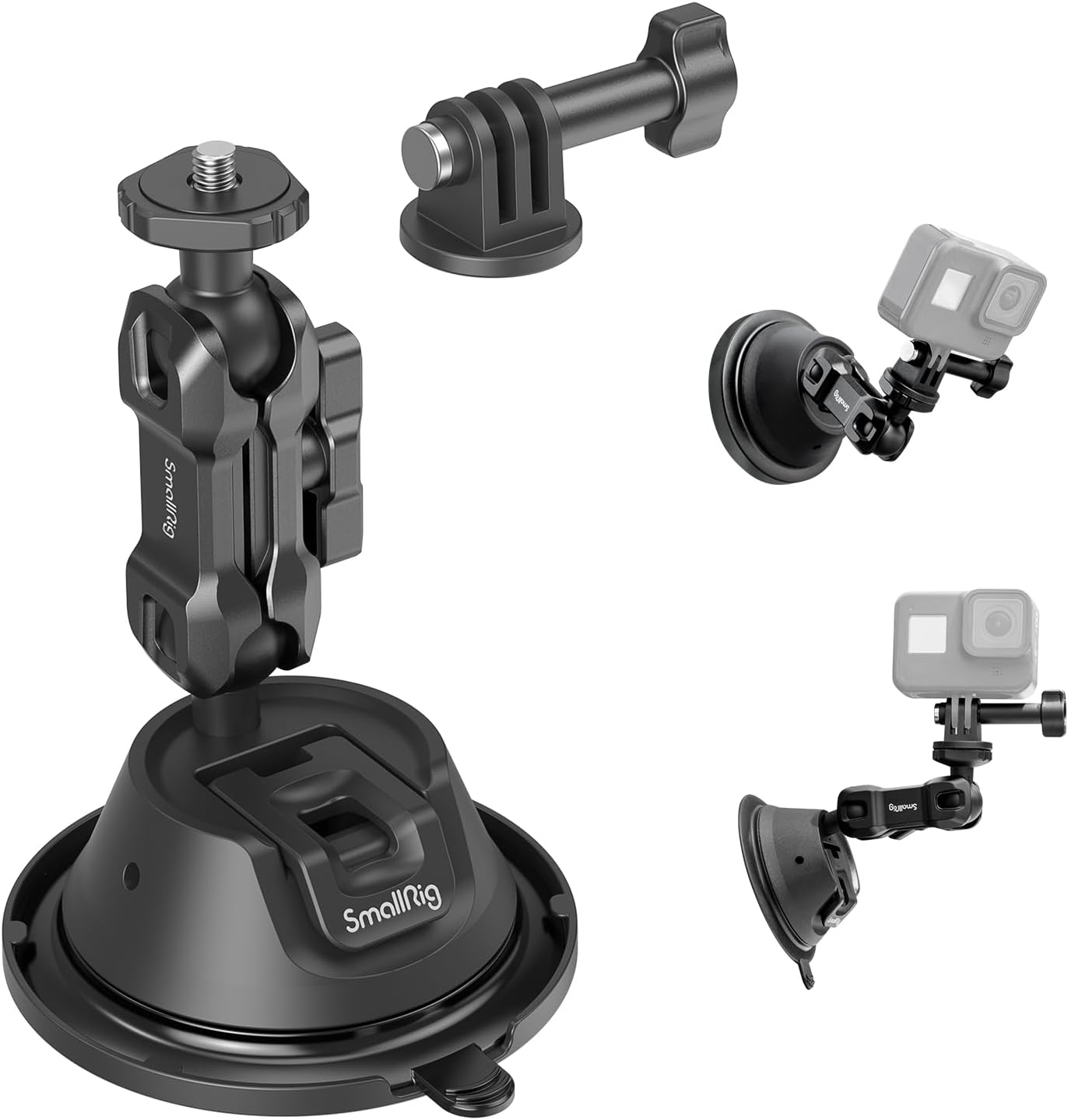 SMALLRIG Double-Layer Suction Cup Mount for GoPro Hero 11/10 / 9, for DJI Osmo A...