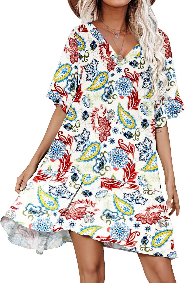 Aoulaydo Womens Swimsuit Coverups Sexy V Neck Bathing Suit Cover Ups Casual Loos...