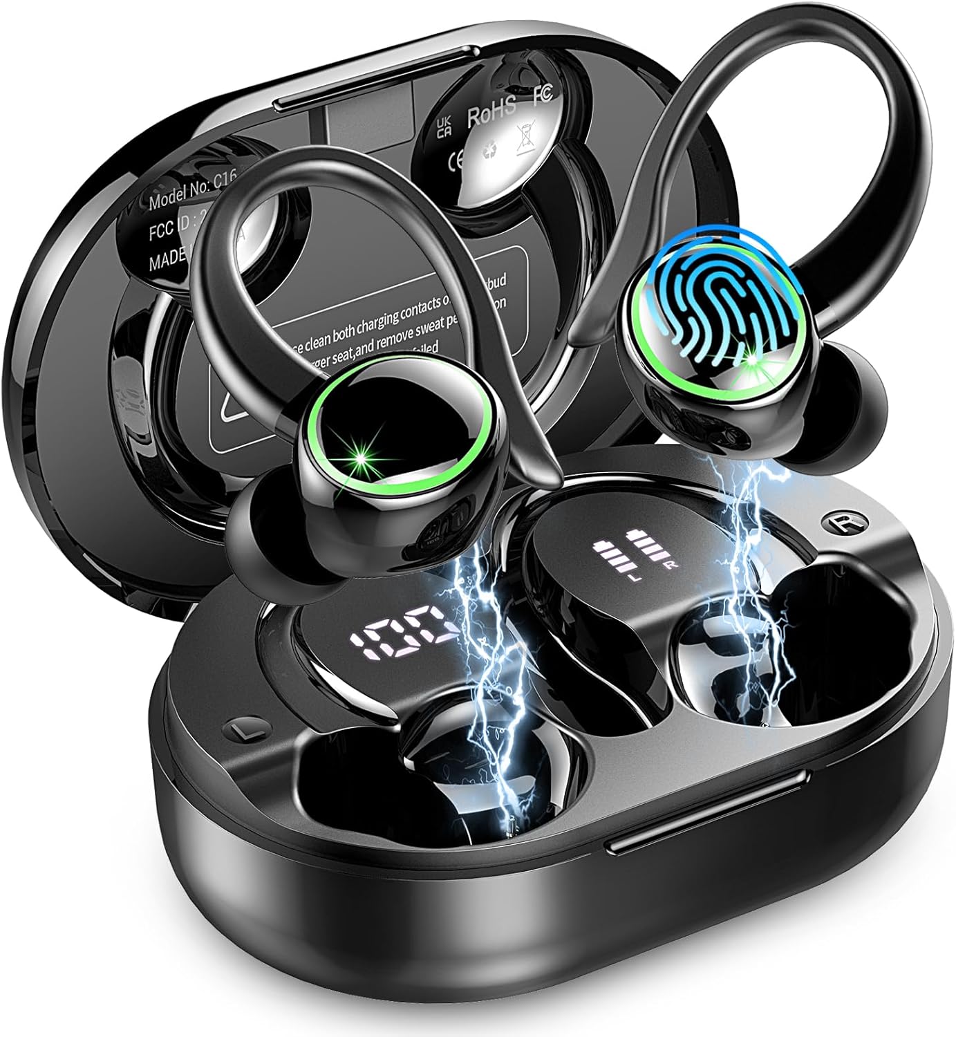 Wireless Earbuds, Bluetooth 5.4 Headphones, 50H+ Playtime Stereo Noise Canceling...