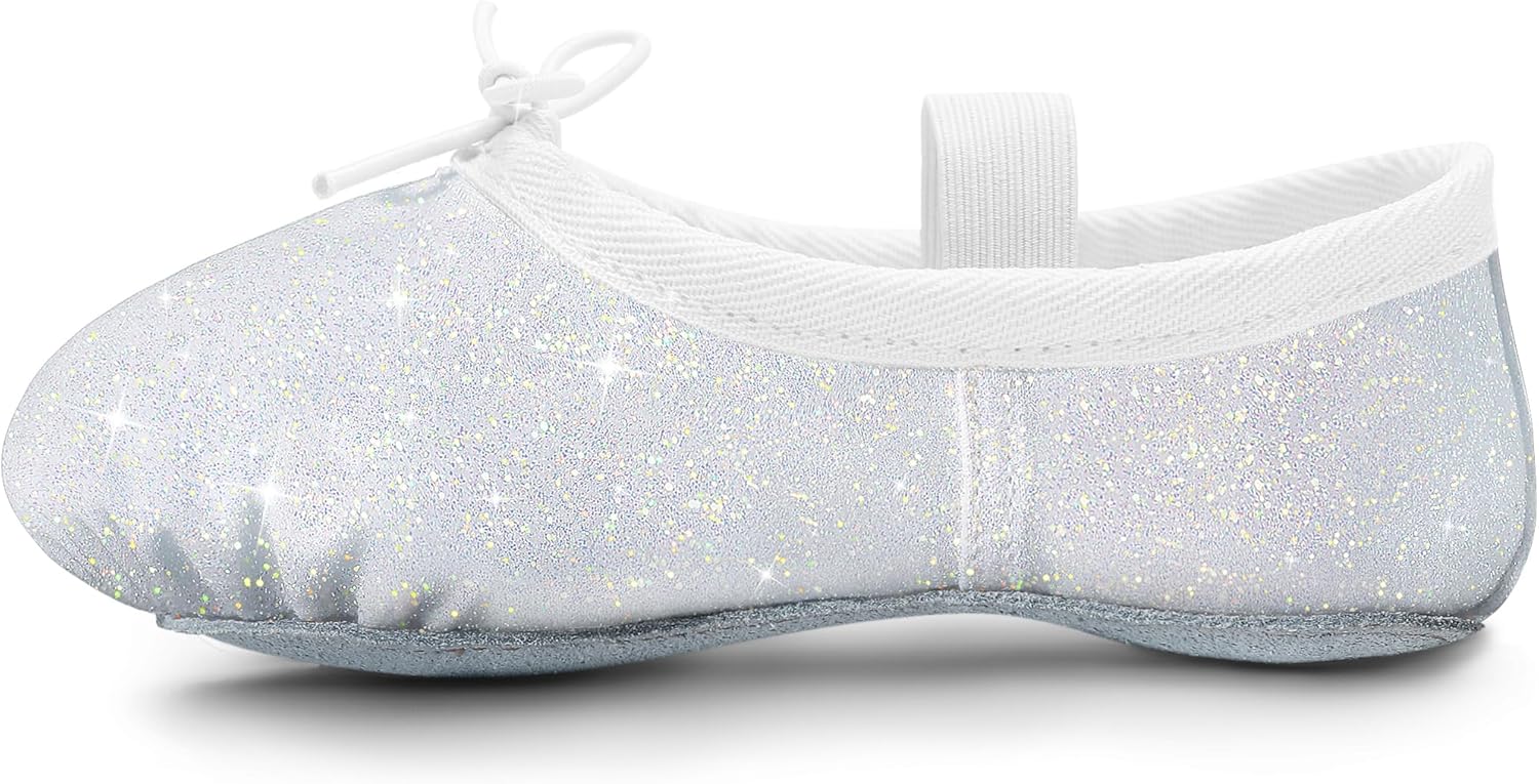 Ballet Shoes for Girls Glitter Ballet Dance Shoes Leather Dance Slippers Full So...