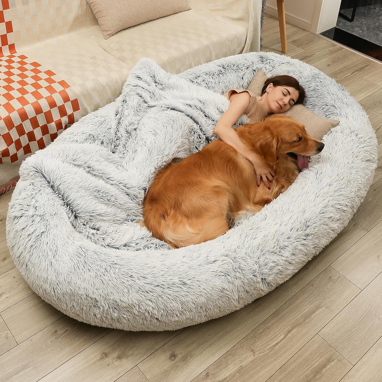 Large Dog Bed 75" L * 50" W * 14" Th Dog Beds for Large Dogs Giant Dog Bed Human...