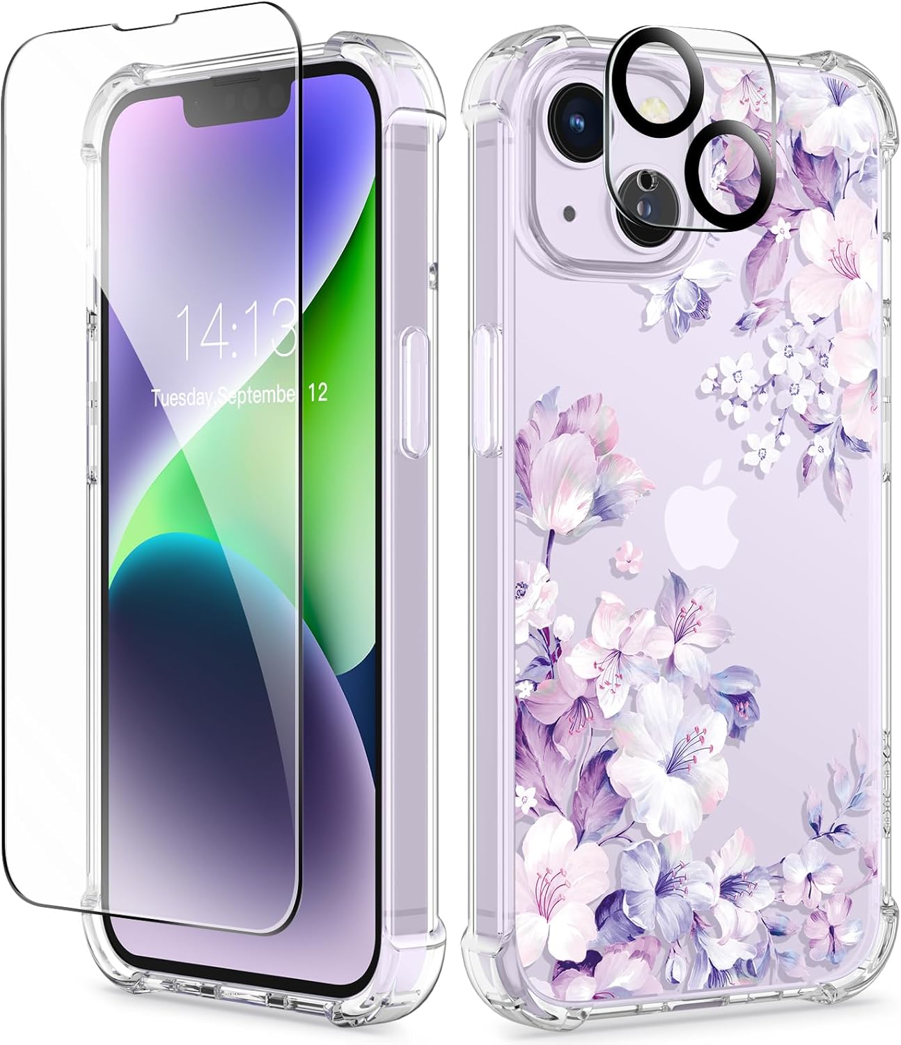 GVIEWIN Compatible with iPhone 14 Case 6.1 Inch 2022,with Tempered Glass Screen...