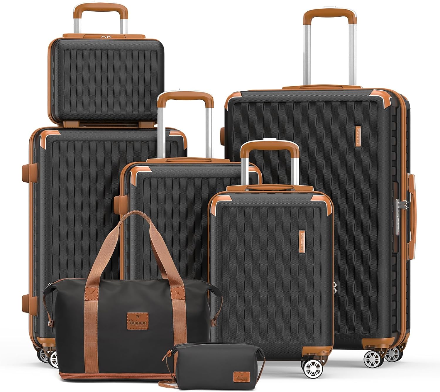 Melalenia Luggage Sets 7 Piece Suitcase Set, Hard Shell Carry on Luggage Travel...
