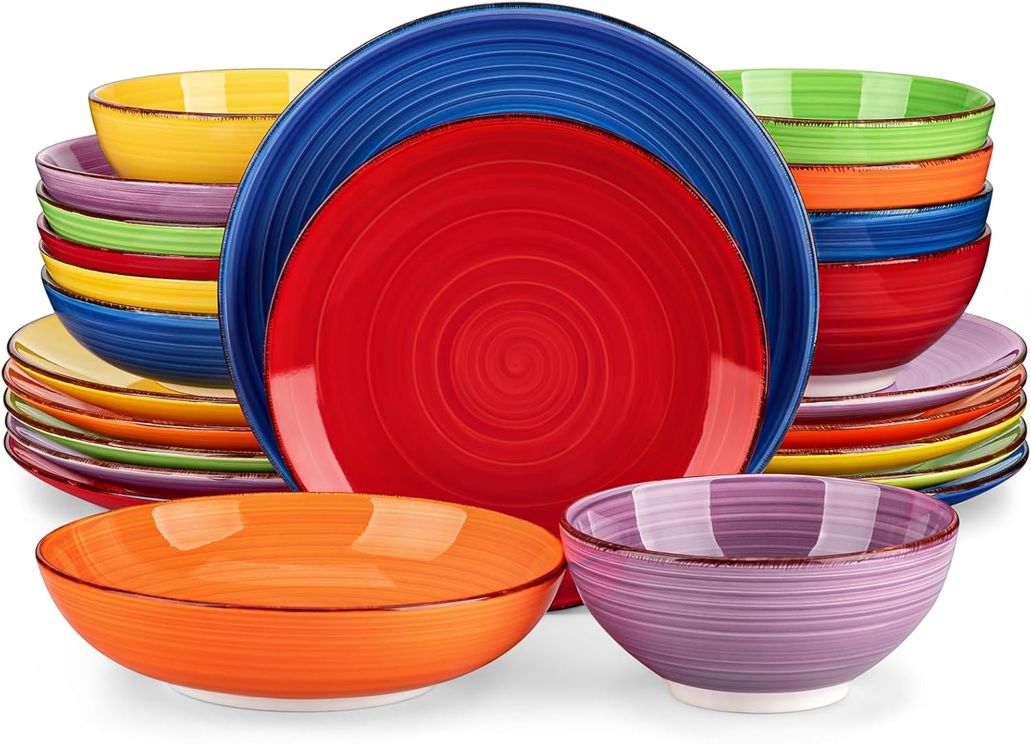 vancasso Bonita Multicolour Dinner Set, 24-Piece Dinner Sets for 6 People, Handp...